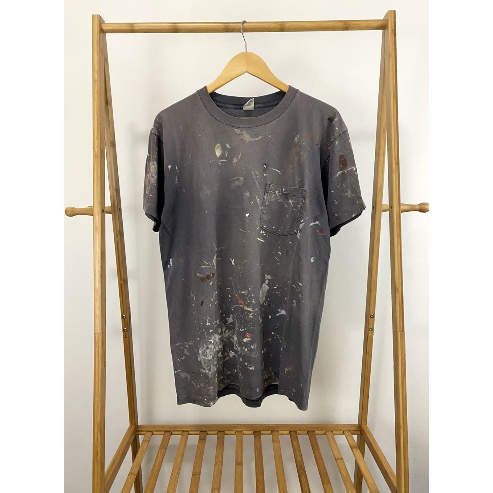 Vintage VTG Towncraft Gradient Sun Faded Paint Splatter Work Single Stitch T-Shirt XL Men Black Short Sleeve Stitch Shop Womens Mens Boys Girls Size US XL / EU 56 / 4 - 2 Thumbnail