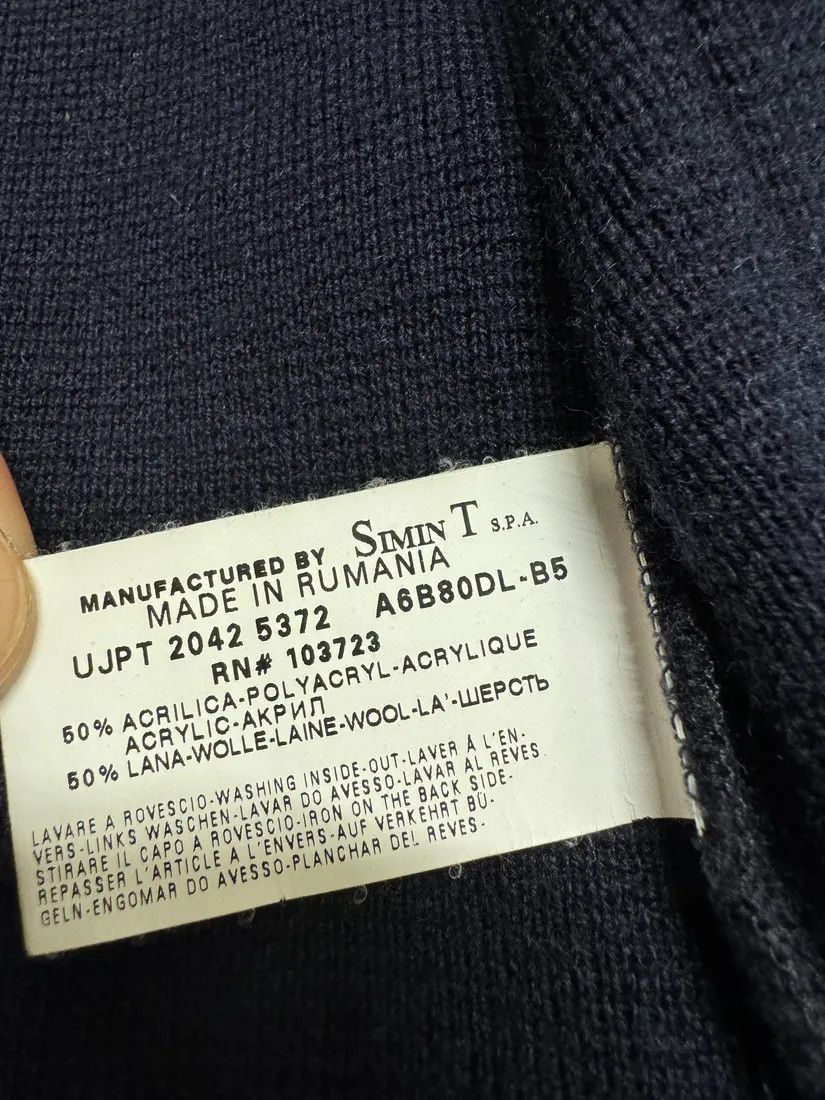Armani × Vintage 1990s Armani Italian Wool Zip-Up Sweater Size US L / EU 52-54 / 3 - 10 Thumbnail