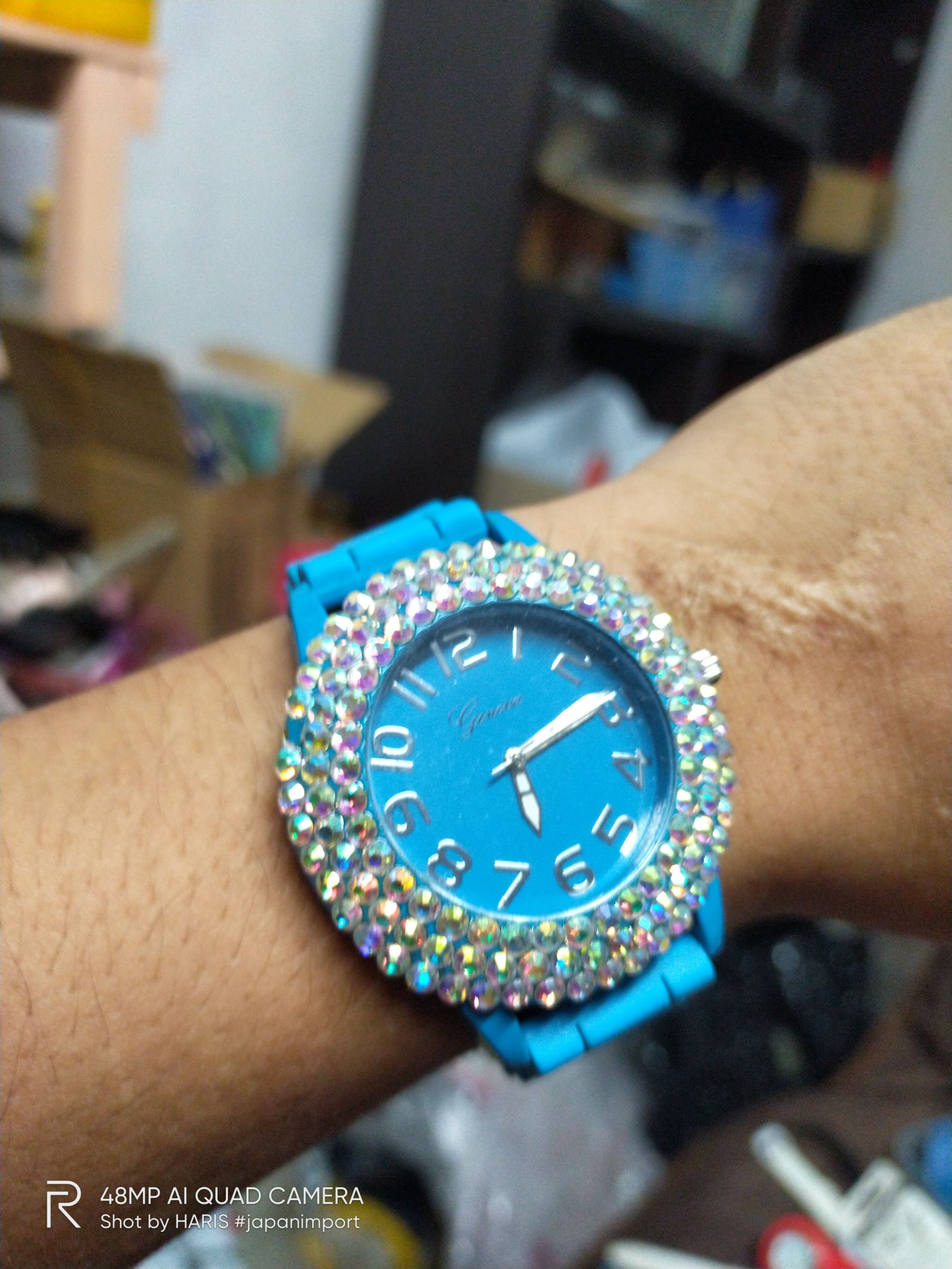 image of Art x Vintage Geneva Vintage Watch (Blue Cool) -Japan Engine, Women's