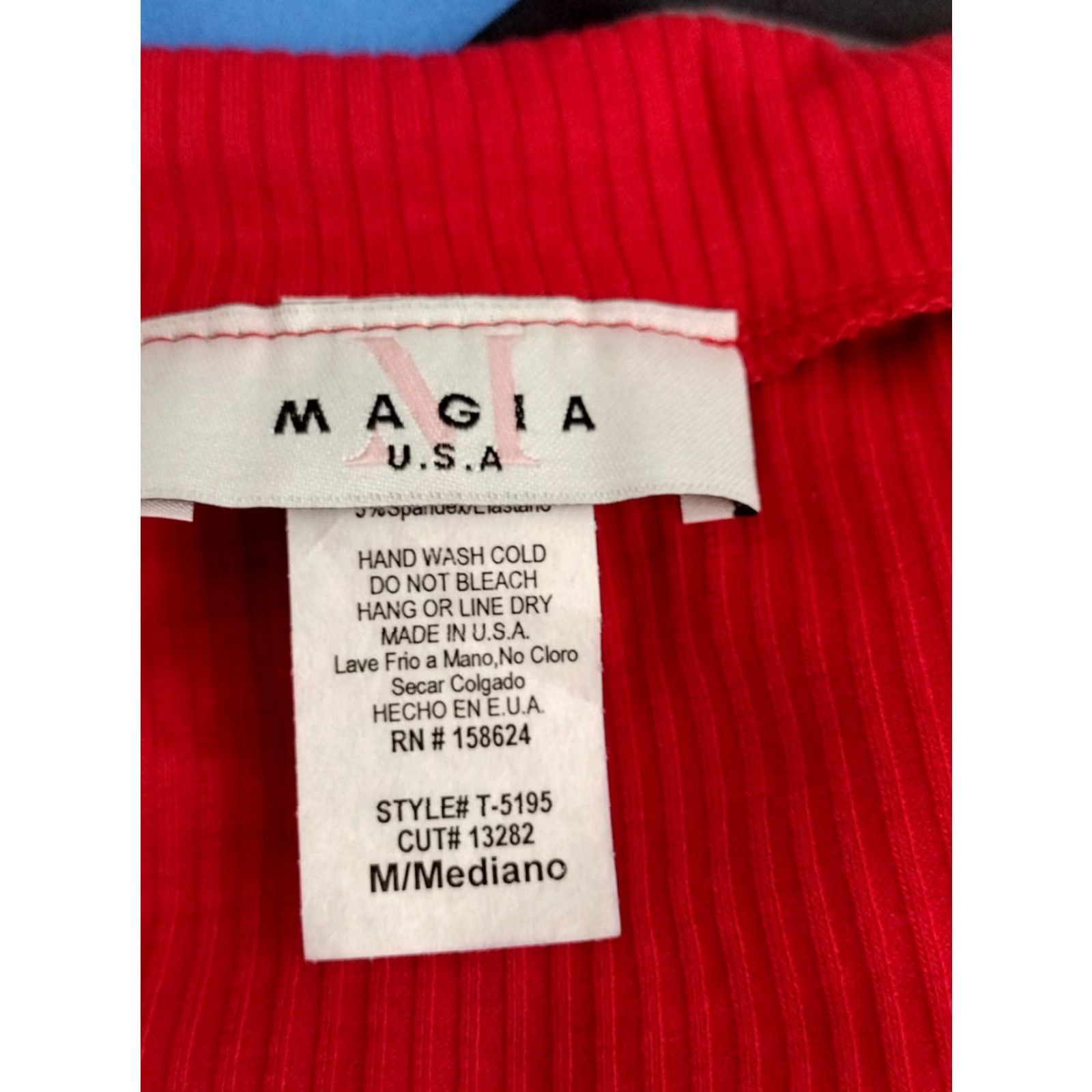 Vintage MAGIA Bodysuit Shirt Red M Womens 3 Button Drop Ribbed Short Sleeve Solid 90s? Size M / US 6-8 / IT 42-44 - 5 Thumbnail