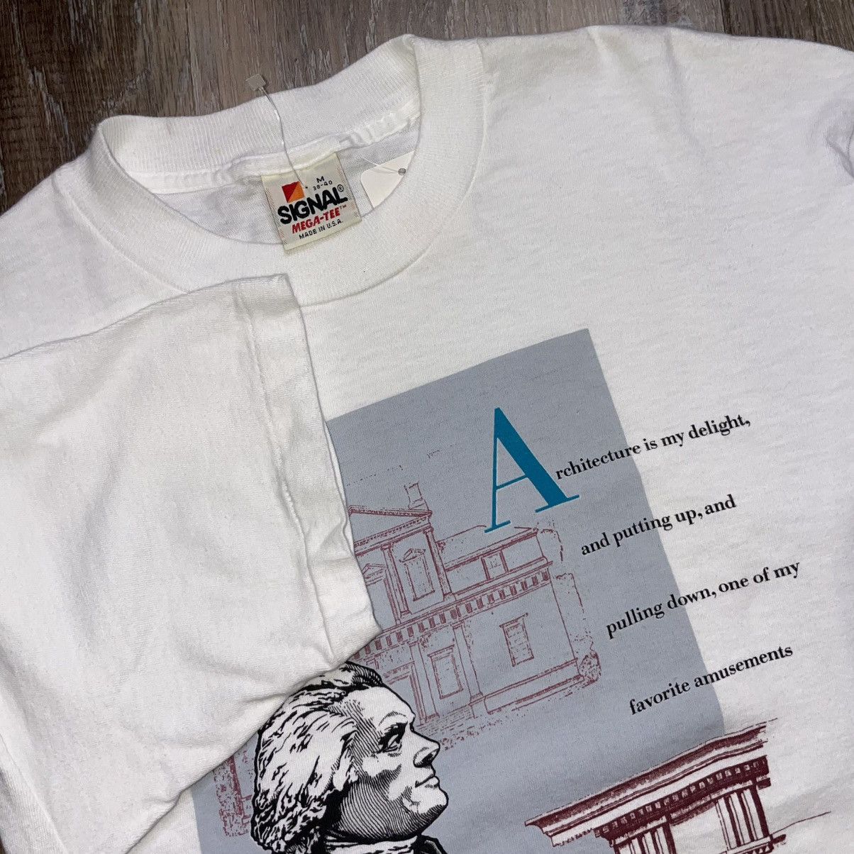 Vintage 90s Thomas Jefferson Vintage Tee Shirt Mens Medium USA Size US M / EU 48-50 / 2 - 4 Thumbnail
