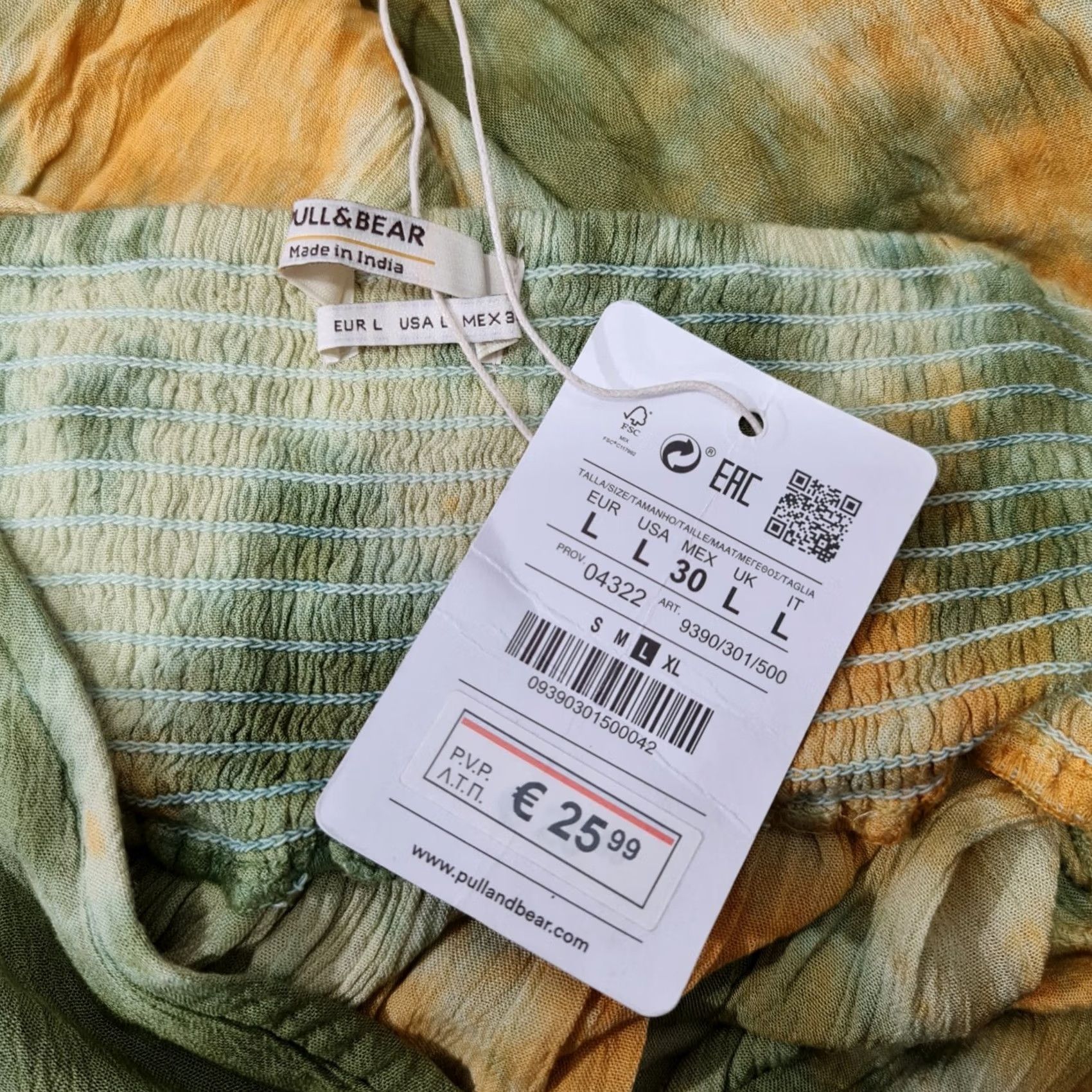 Vintage Pull&Bear Womens Midi Dress Yellow Tie Dye Tiered Sleeveless V-Neck Pullover L UK12 EUR40 Casual Party/Cocktail Travel Womens Size L / US 10 / IT 46 - 5 Thumbnail