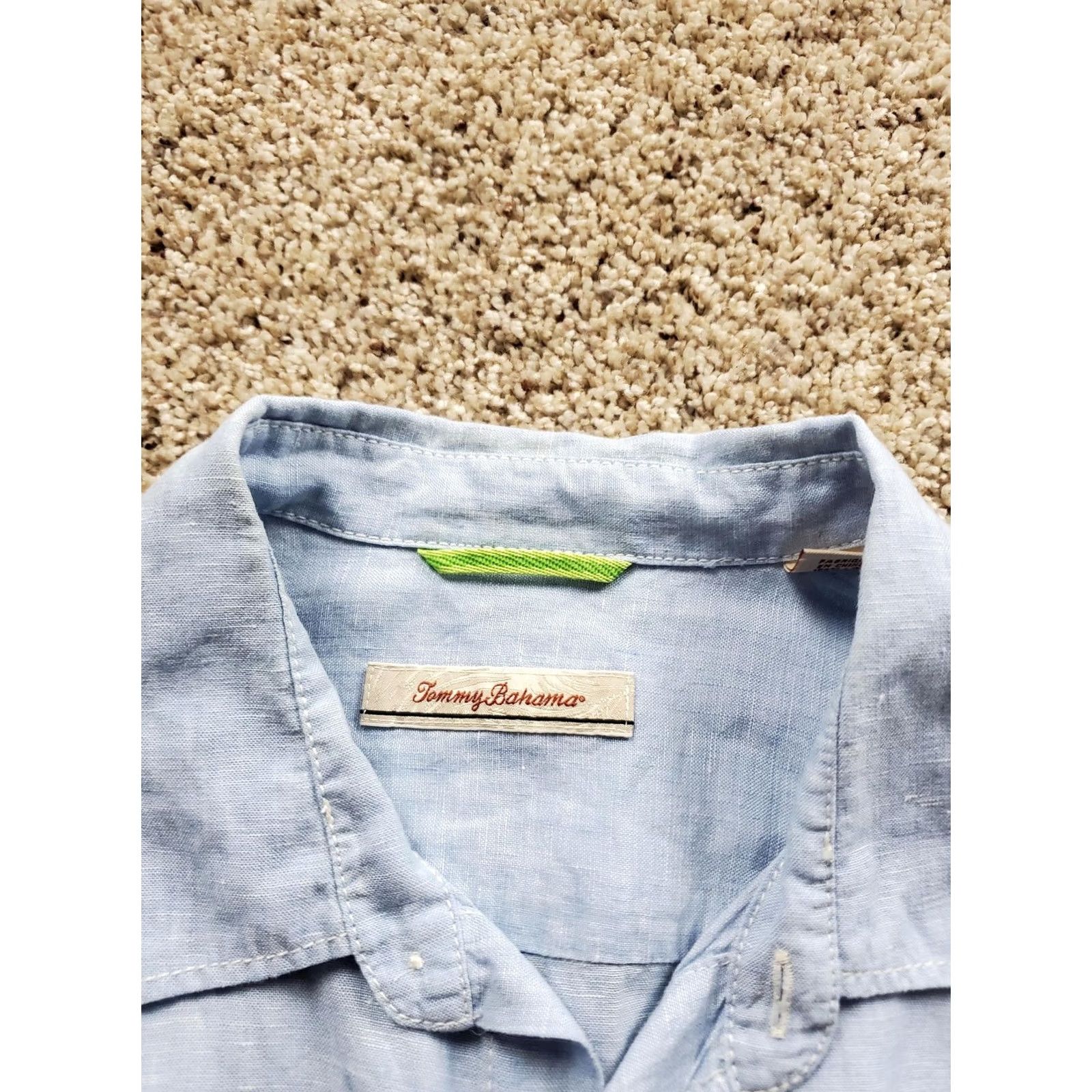 Tommy Bahama Tommy Bahama Shirt Mens Large Blue 100% Linen Long Sleeve Relax Casual Shirt Size US L / EU 52-54 / 3 - 5 Thumbnail