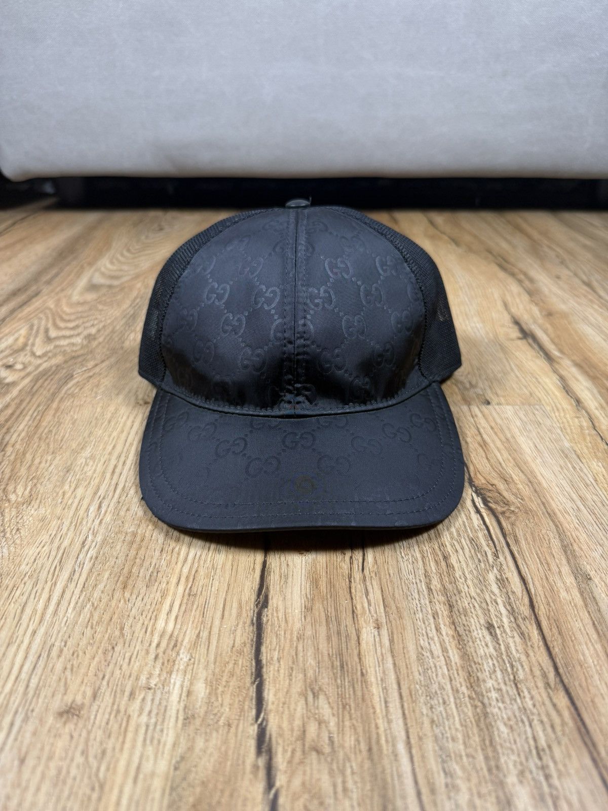 Gucci Gucci GG Supreme Monogram Mesh Trucker Hat – Black Size ONE SIZE - 2 Thumbnail