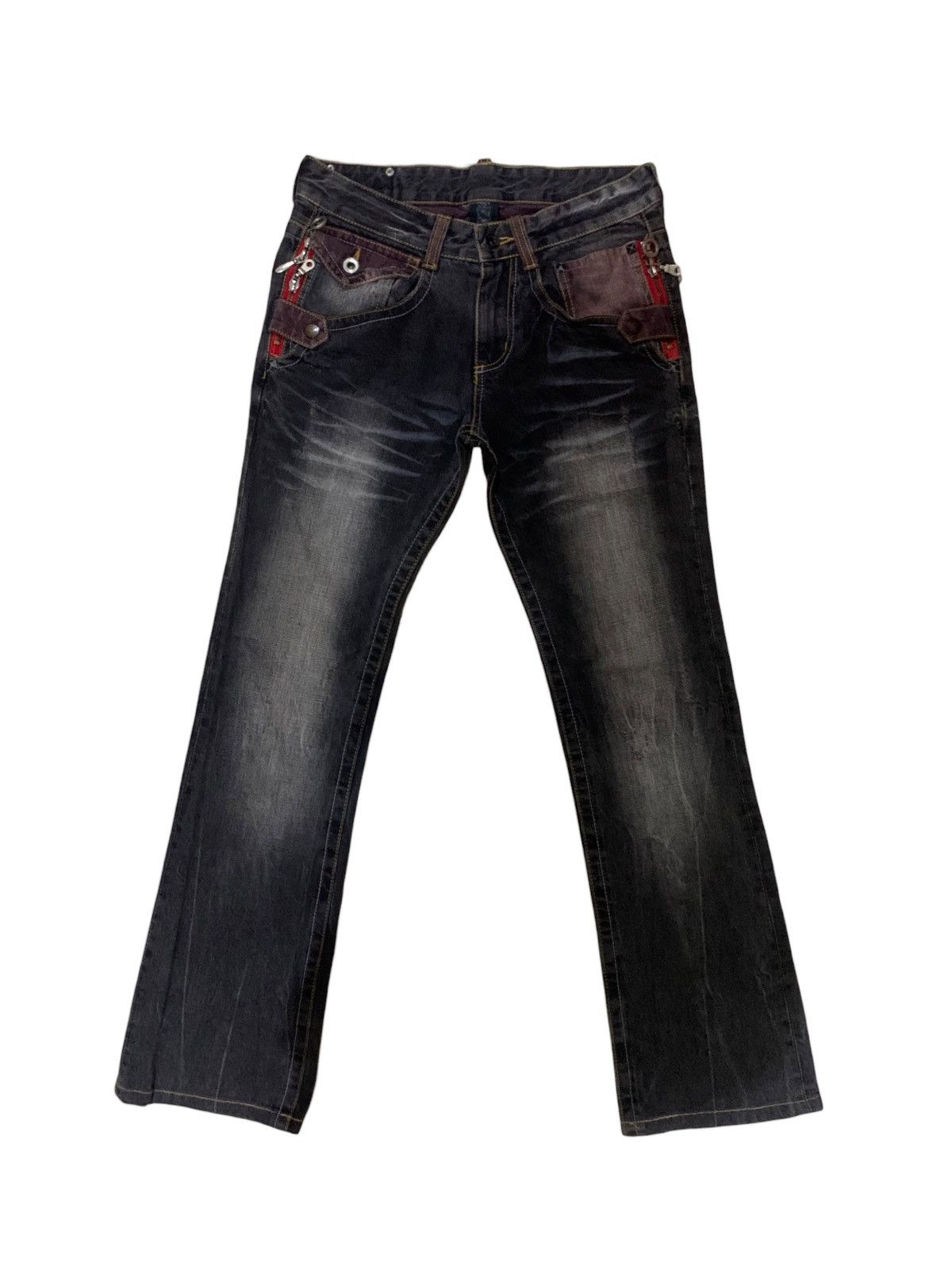 If Six Was Nine × Japanese Brand × Le Grande Bleu (L.G.B.) 🔥Flare🔥 Vintage Semantic Design Bootcut Punk Jeans Size US 30 / EU 46 - 1 Thumbnail
