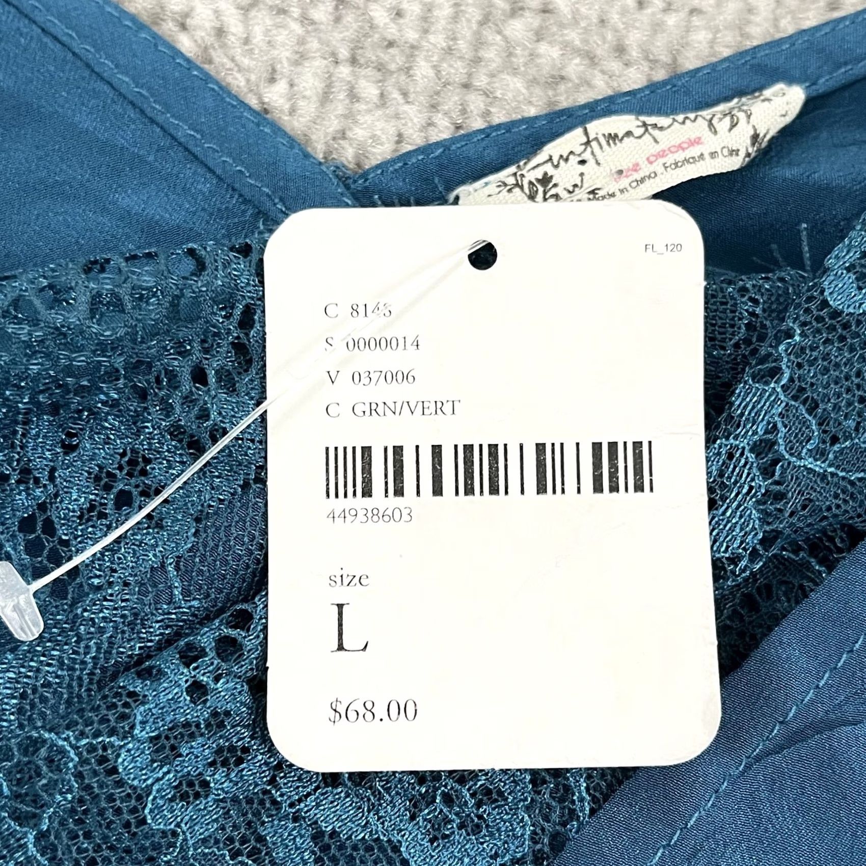 Free People Free People Intimately Blouse Womens L Blue Silk Laced Bralette Lingerie NEW Shirt Womens L Size Blue Silk Lace Bralette Size L / US 10 / IT 46 - 2 Thumbnail