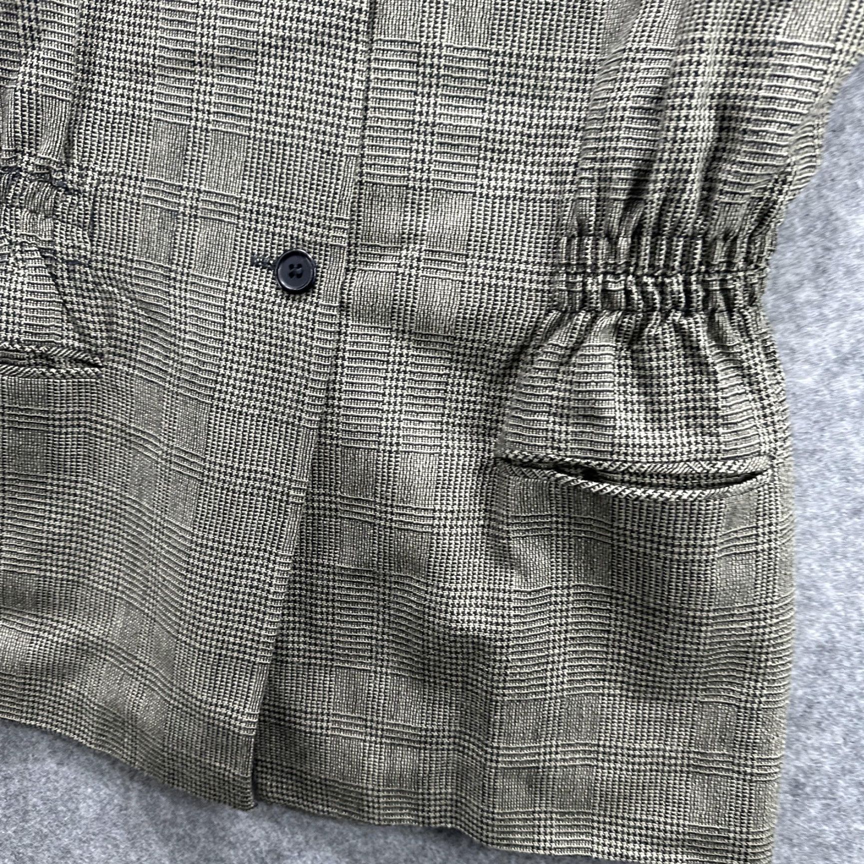Vintage Woodward Blazer Womens 6 Gray Glen Plaid Single Button Elastic Waist Mid-Length Jacket Coats Business Workwear Size M / US 6-8 / IT 42-44 - 7 Thumbnail