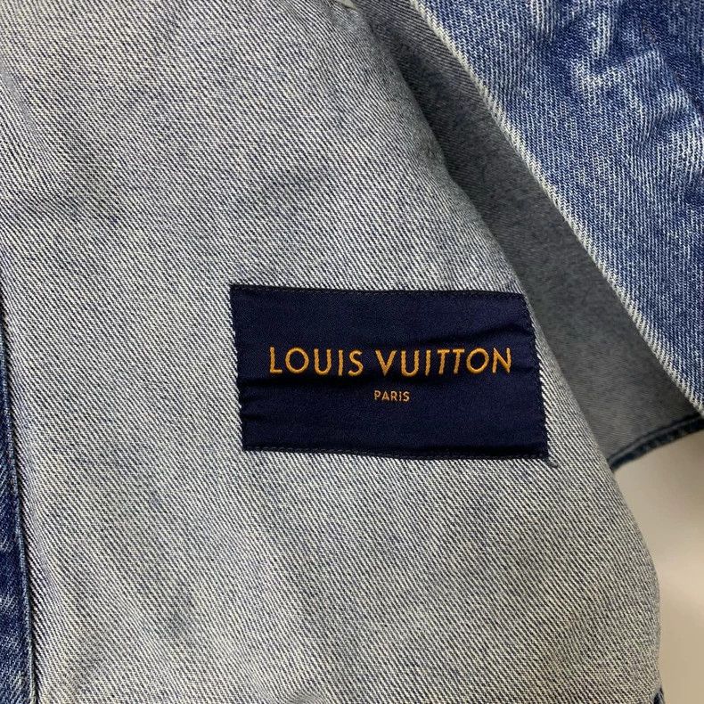 Louis Vuitton Louis Vuitton Blue Gradient Old Flower Denim Jacket Size US L / EU 52-54 / 3 - 2 Thumbnail