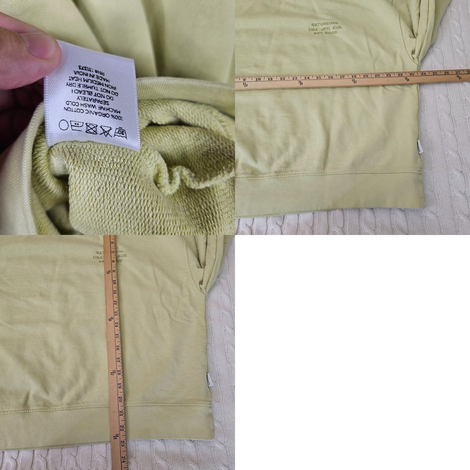 Vintage SATURDAYS NEW YORK CITY Women's Yellow Crew Neck Sweatshirt L Sweatshirt for Women Yellow Regular Size L Size L / US 10 / IT 46 - 8 Thumbnail