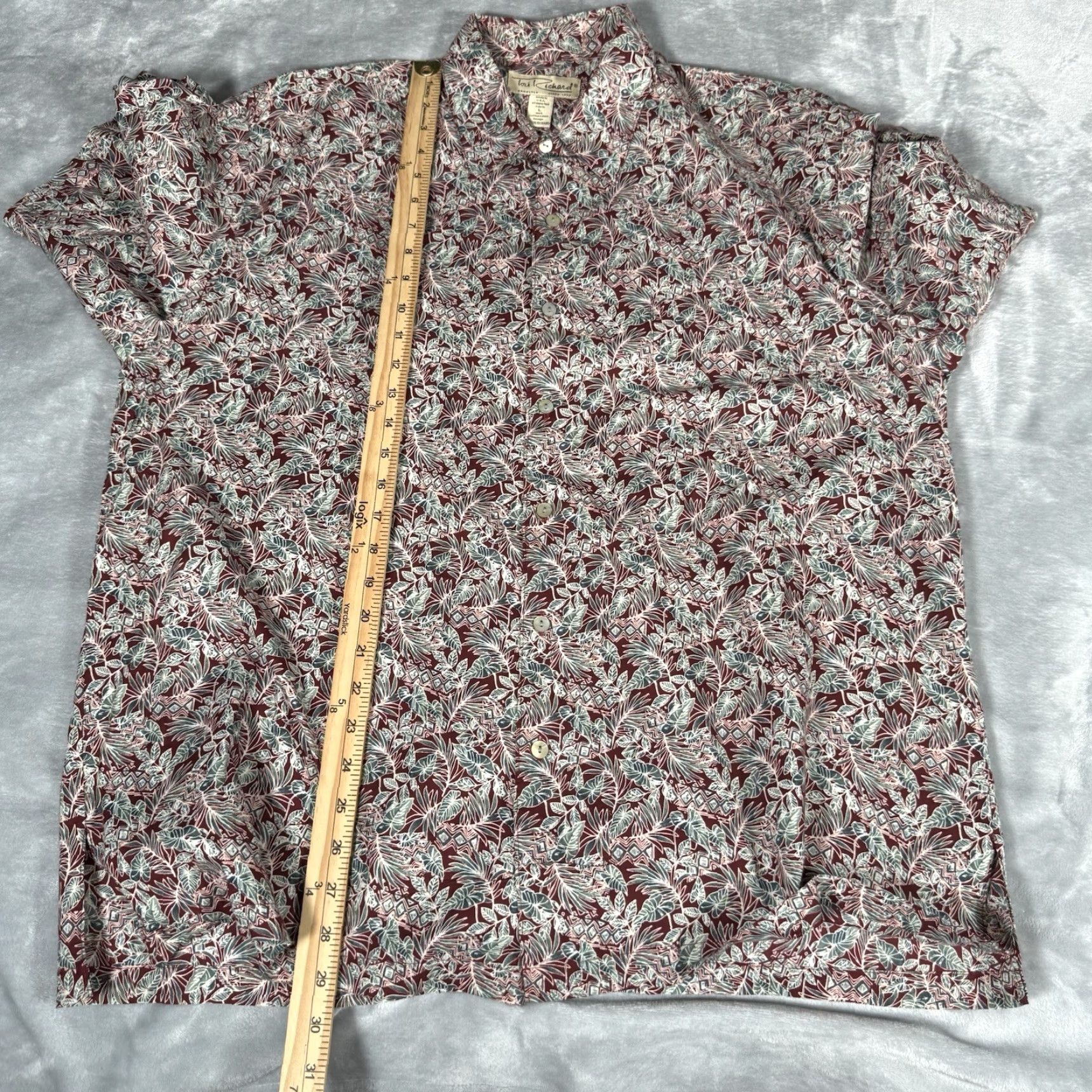 Tori Richard Tori Richard Shirt Mens L Red Honolulu Hawaiian Cotton Lawn Made In USA Size US L / EU 52-54 / 3 - 6 Thumbnail