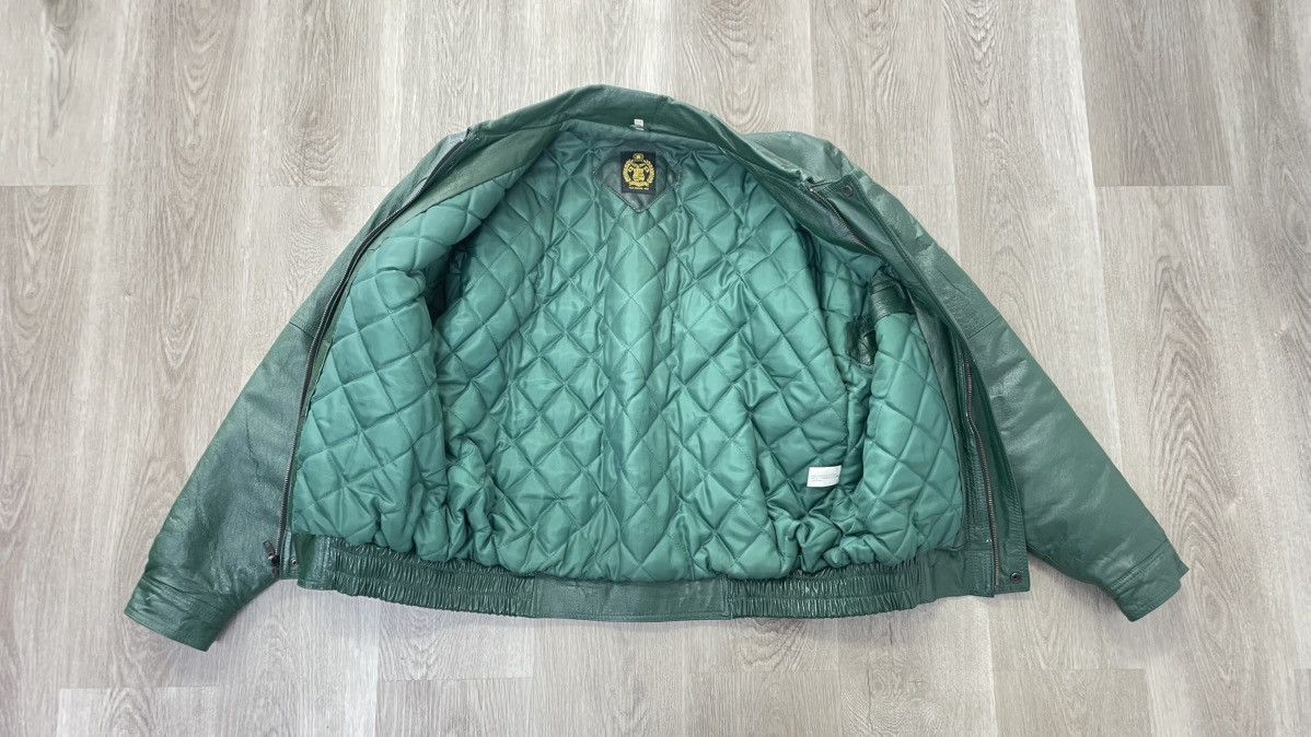 American Apparel × Vintage Vintage Green Leather Bomber Jacket Size US M / EU 48-50 / 2 - 4 Thumbnail