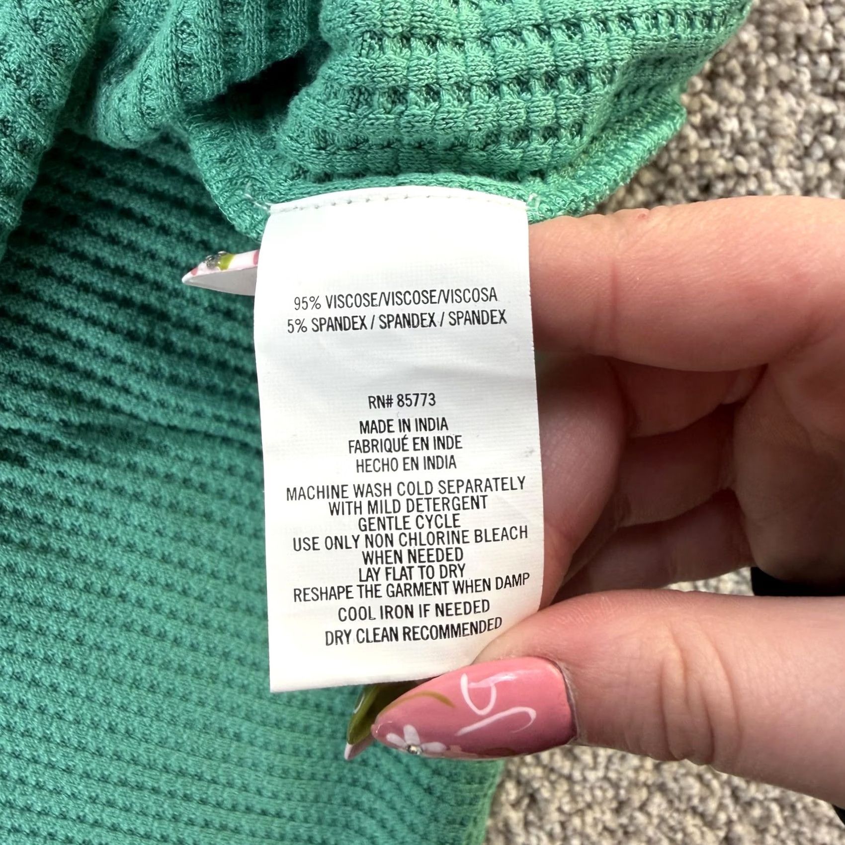 O'Neill O'Neill Shirt Womens Medium Green Waffle Knit Hooded Drawstring Hem Top Size M / US 6-8 / IT 42-44 - 4 Thumbnail