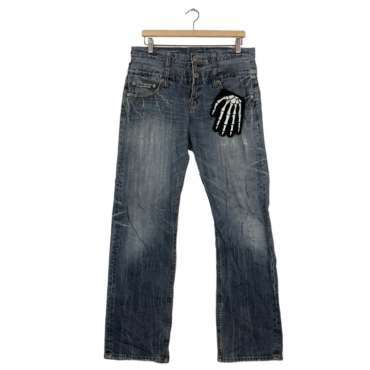 Japanese Brand Rare Distressed Denim Jeans Punk Design Inspire IsseyMiyake Size US 34 / EU 50 - 2 Thumbnail