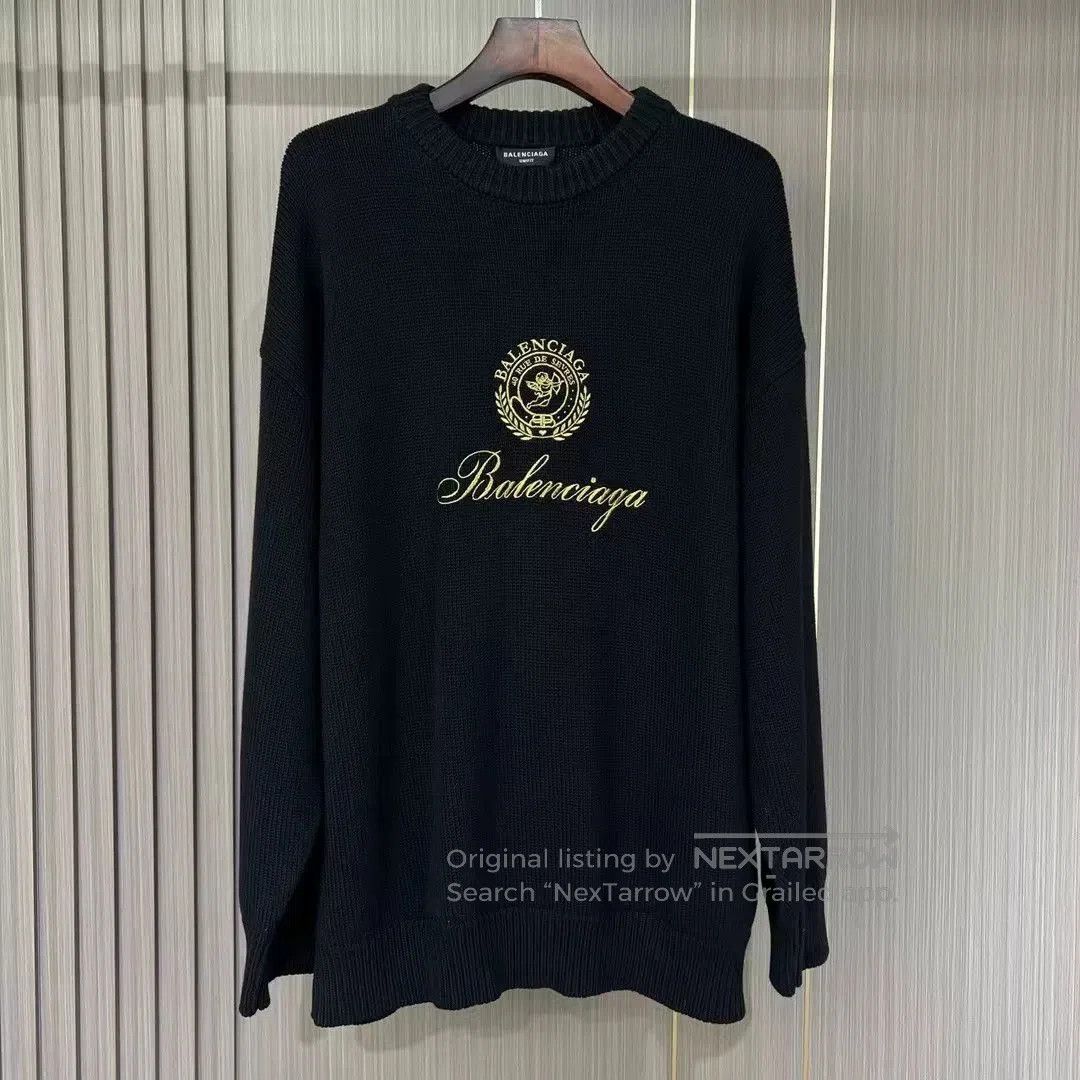 Balenciaga balenciaga embroidered letter sweater in black. Size US S / EU 44-46 / 1 - 1 Thumbnail