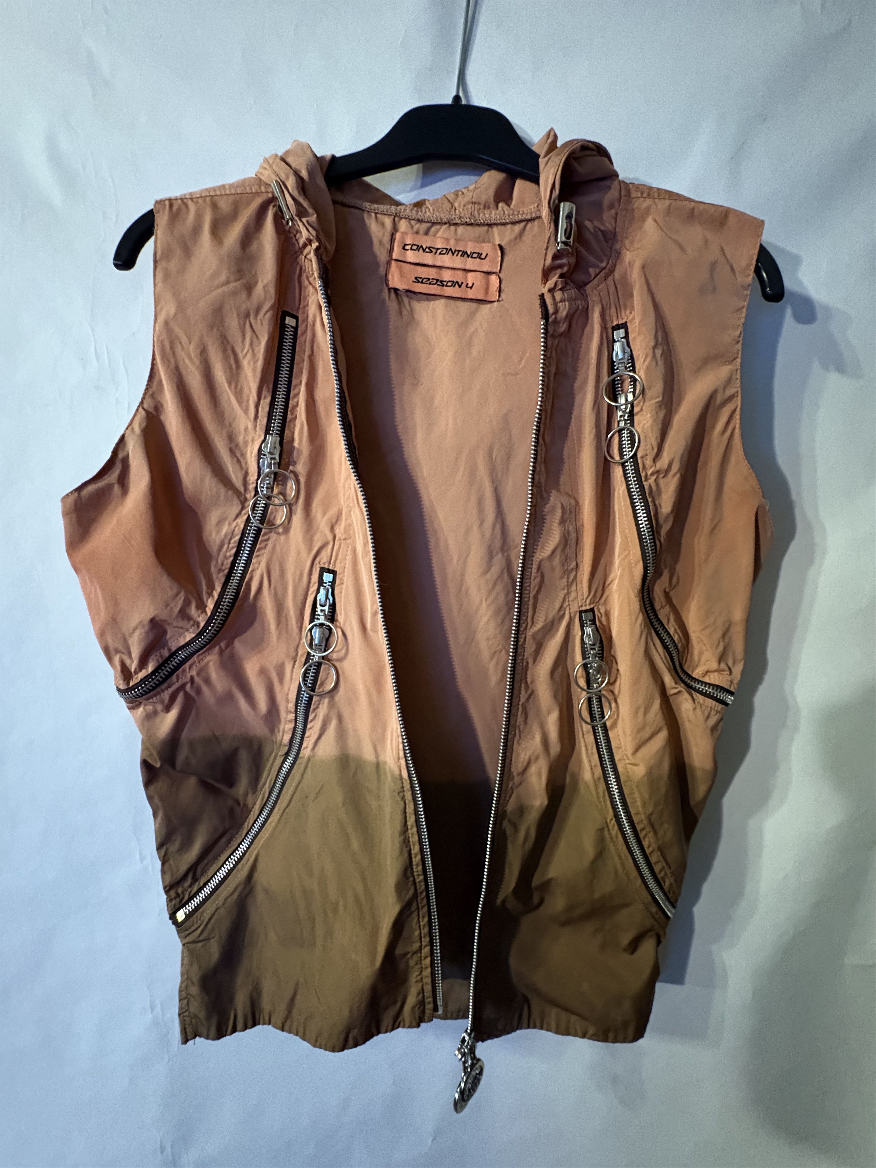 Charlie Constantinou CHARLIE CONSTANTINOU Red & Brown Multi Pocket Vest Size US S / EU 44-46 / 1 - 1 Thumbnail