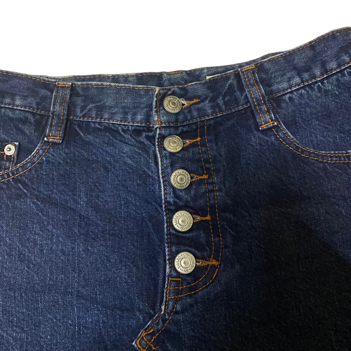 Sunao Kuwahara Sunao Kuwahara ISSEY MIYAKE Wool Pocket A-line Denim Skirt Size 30" / US 8 / IT 44 - 4 Thumbnail