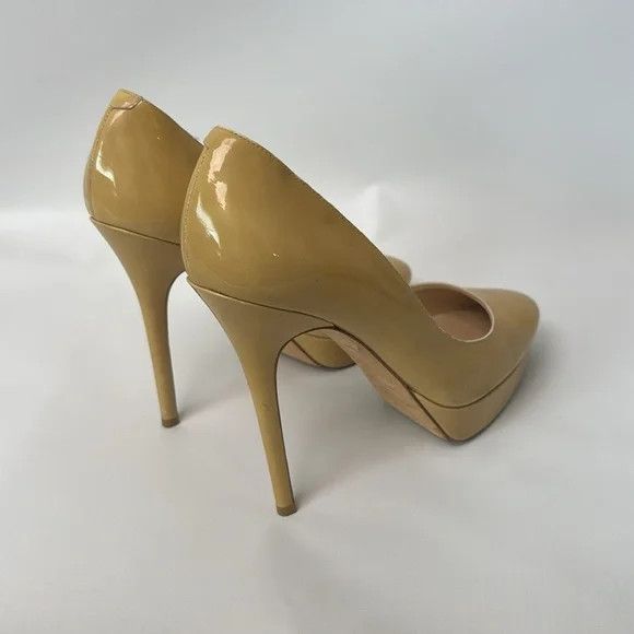 Jimmy Choo Jimmy Choo Mustard Yellow Patent Leather Alex Platform Pumps Size US 8 / IT 38 - 5 Thumbnail