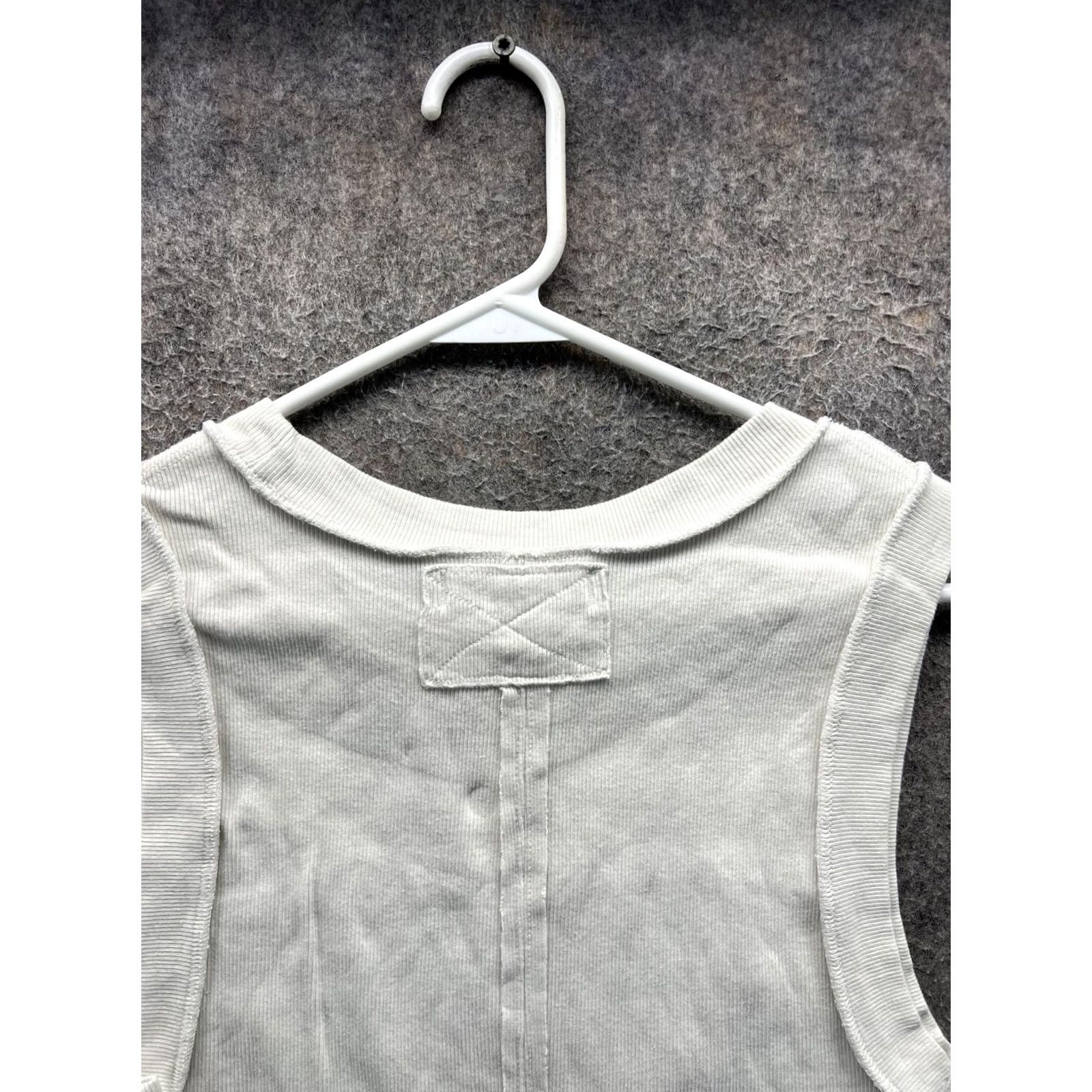 Free People Free People Tank Top Women Large White Cropped Crew Neck Knit Jersey We The Free Size L / US 10 / IT 46 - 6 Thumbnail