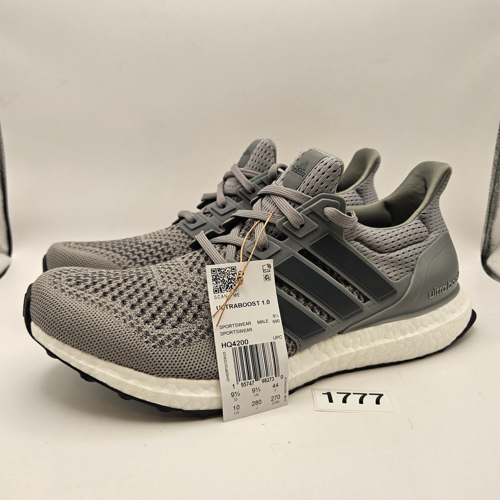 Adidas ADIDAS ULTRABOOST 1.0 MEN'S 10 GREY BOOST RUNNING SHOES Size US 10 / EU 43 - 1 Thumbnail