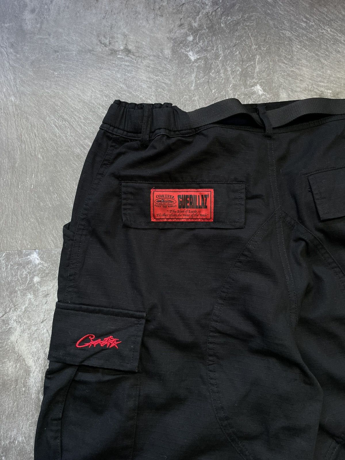 Corteiz Vintage Corteiz Cargo Pants Black Big Logo Red Size US 34 / EU 50 - 8 Thumbnail