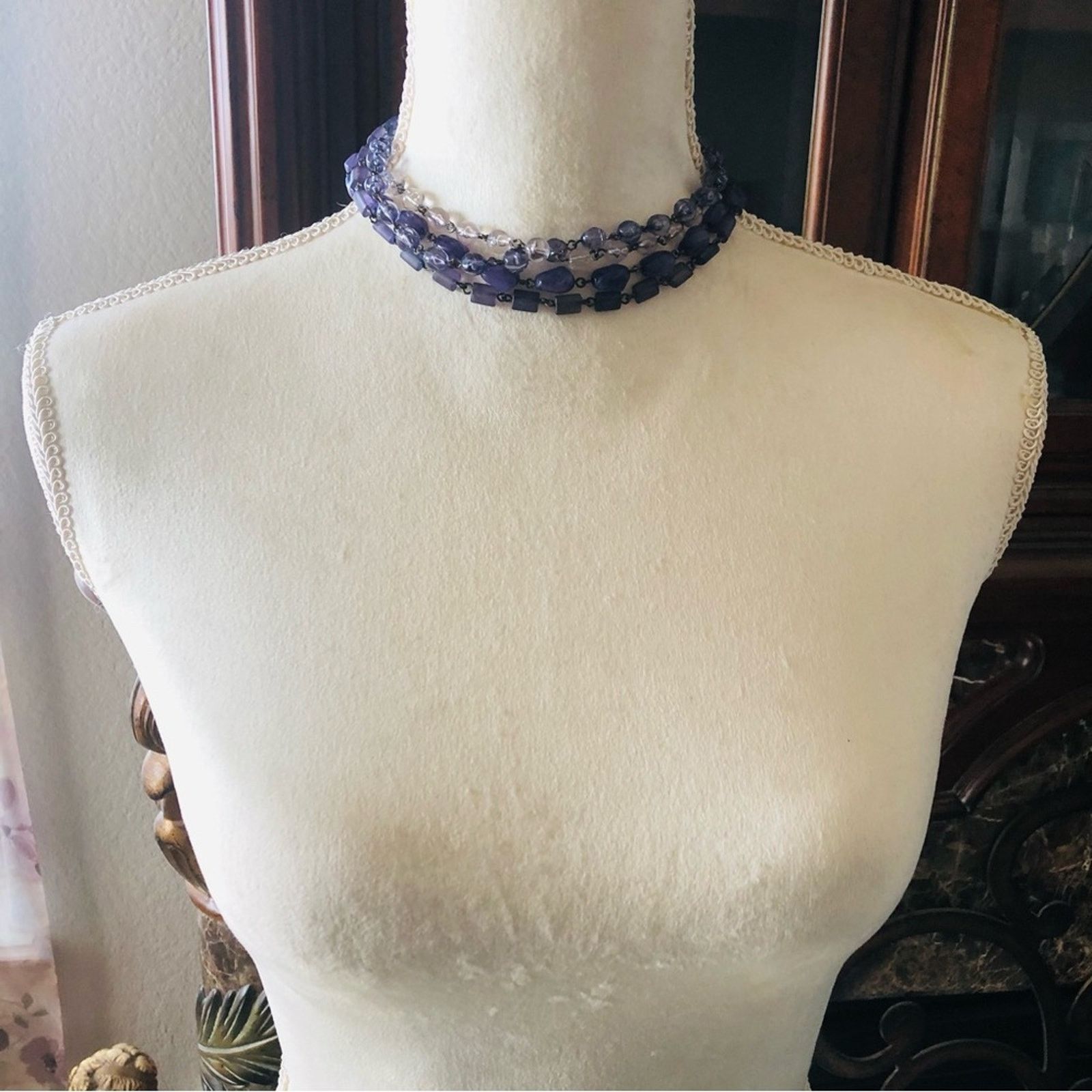 Jewelry Triple strand beaded chain choker necklace Size ONE SIZE - 5 Thumbnail
