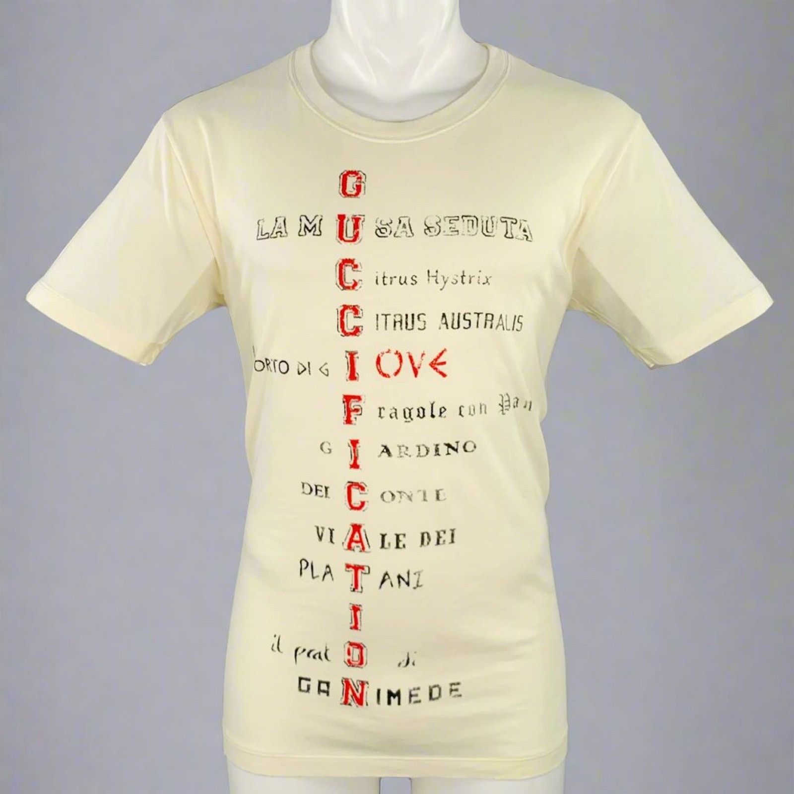 Gucci GUCCI Size S Cream Red Black Print Short Sleeve T-shirt Size US S / EU 44-46 / 1 - 1 Thumbnail