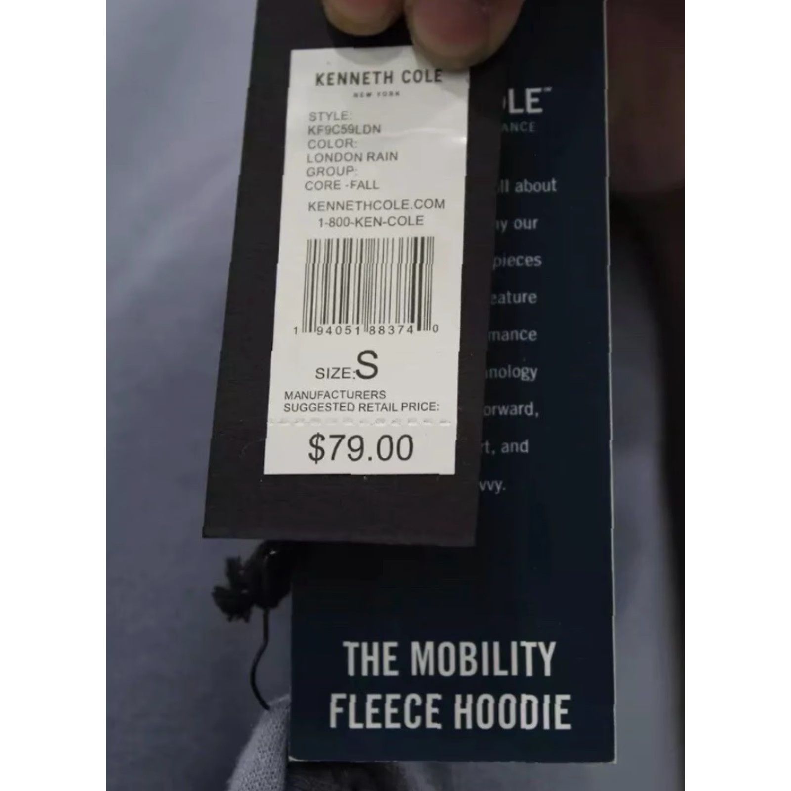 Kenneth Cole Kenneth Cole Mobility Steel Gray ZipUp Fleece Hoodie Men Small Gray Mens Size US S / EU 44-46 / 1 - 3 Thumbnail