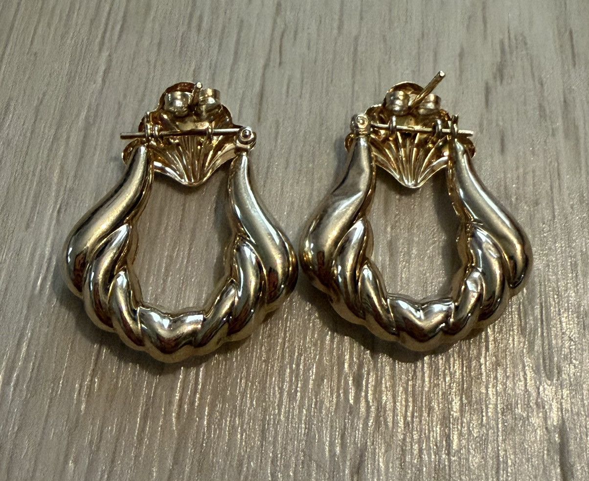 Vintage Vintage 14k Door Knocker Dangle / Stud 2 in 1 Earrings 3.13g Size ONE SIZE - 2 Thumbnail