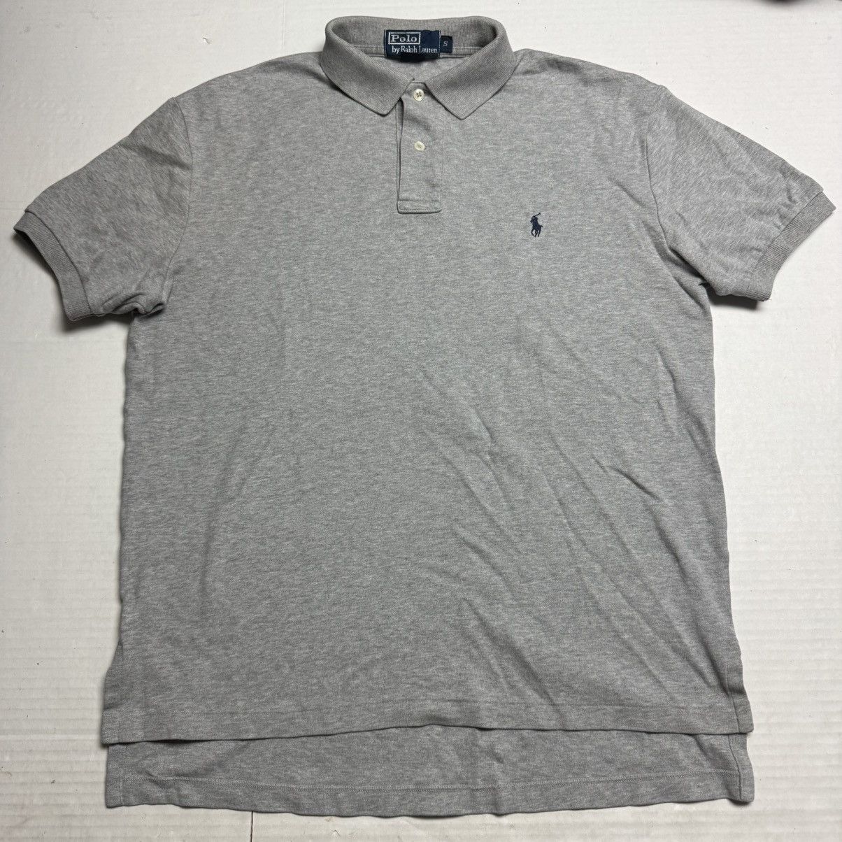Polo Ralph Lauren Vintage Polo Ralph Lauren Long Tail Polo Shirt In Gray Sz: S Size US S / EU 44-46 / 1 - 1 Thumbnail