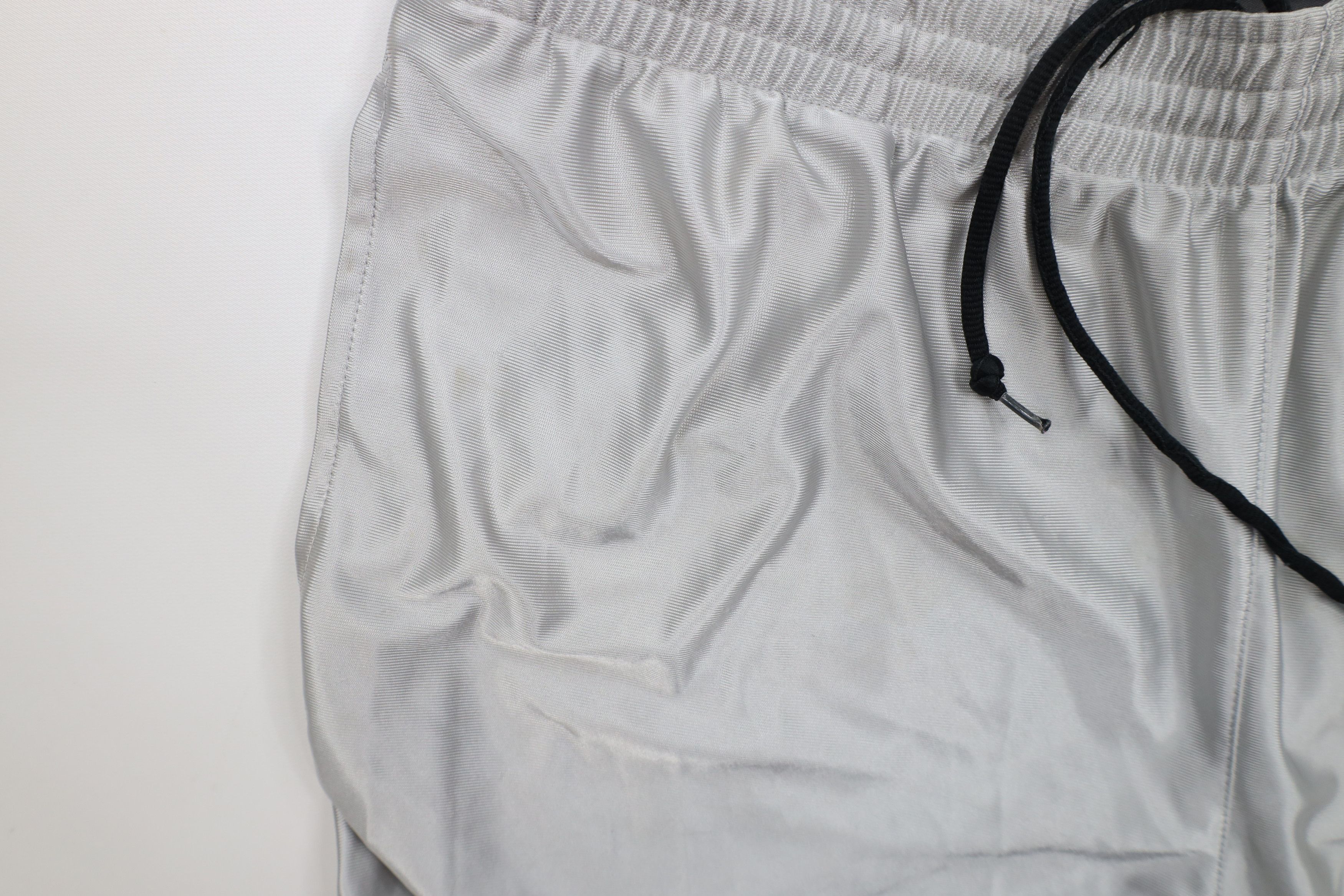 Nike × Vintage Vintage 90s Y2K Nike Mini Swoosh Basketball Shorts Silver Size US 38 / EU 54 - 8 Thumbnail