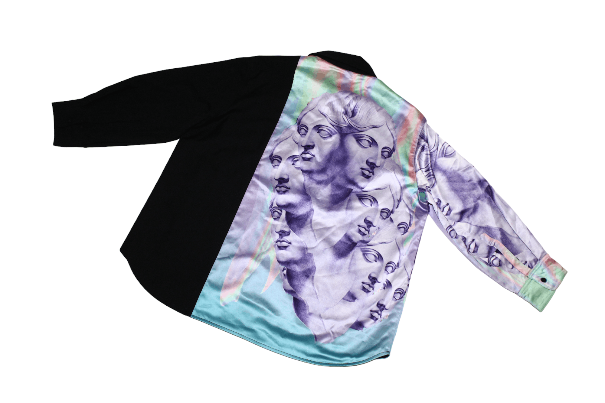 Japanese Brand YOIKADAKADA Michelangelo artwork spectrum satin block shirt Size US M / EU 48-50 / 2 - 6 Thumbnail