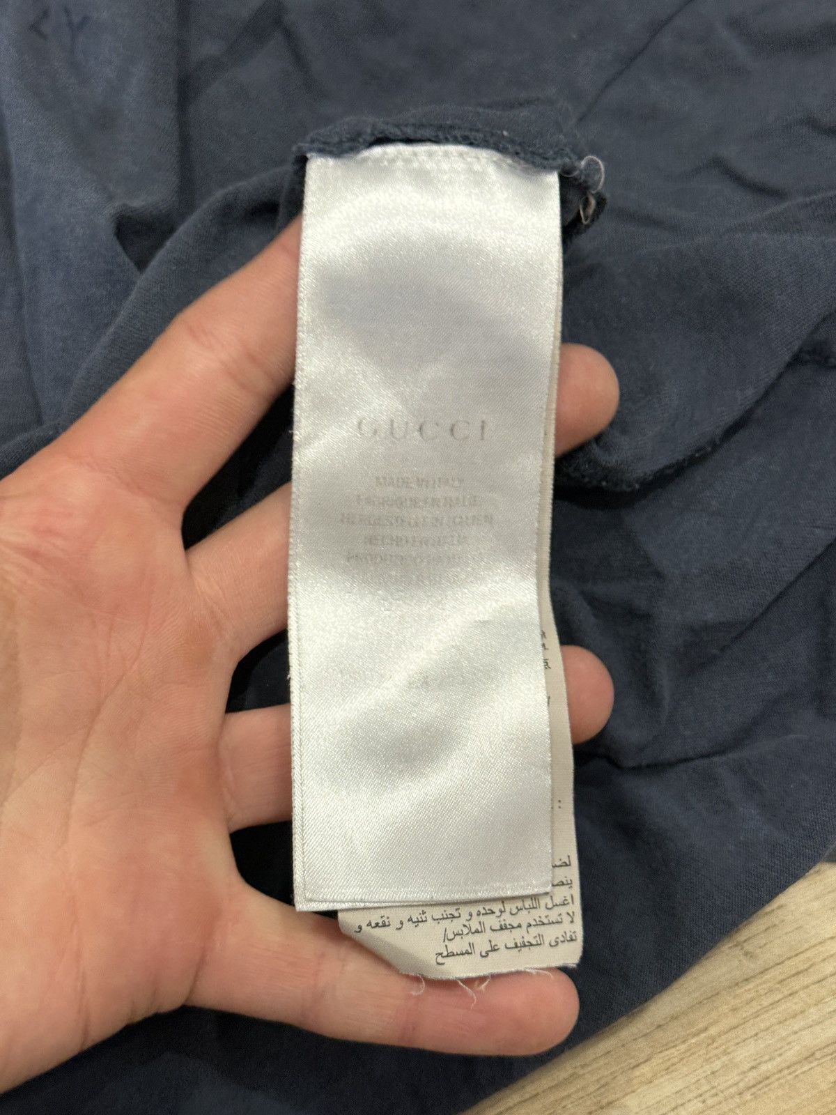 Gucci Gucci logo tshirt tee navy washed RARE Size L / US 10 / IT 46 - 4 Thumbnail