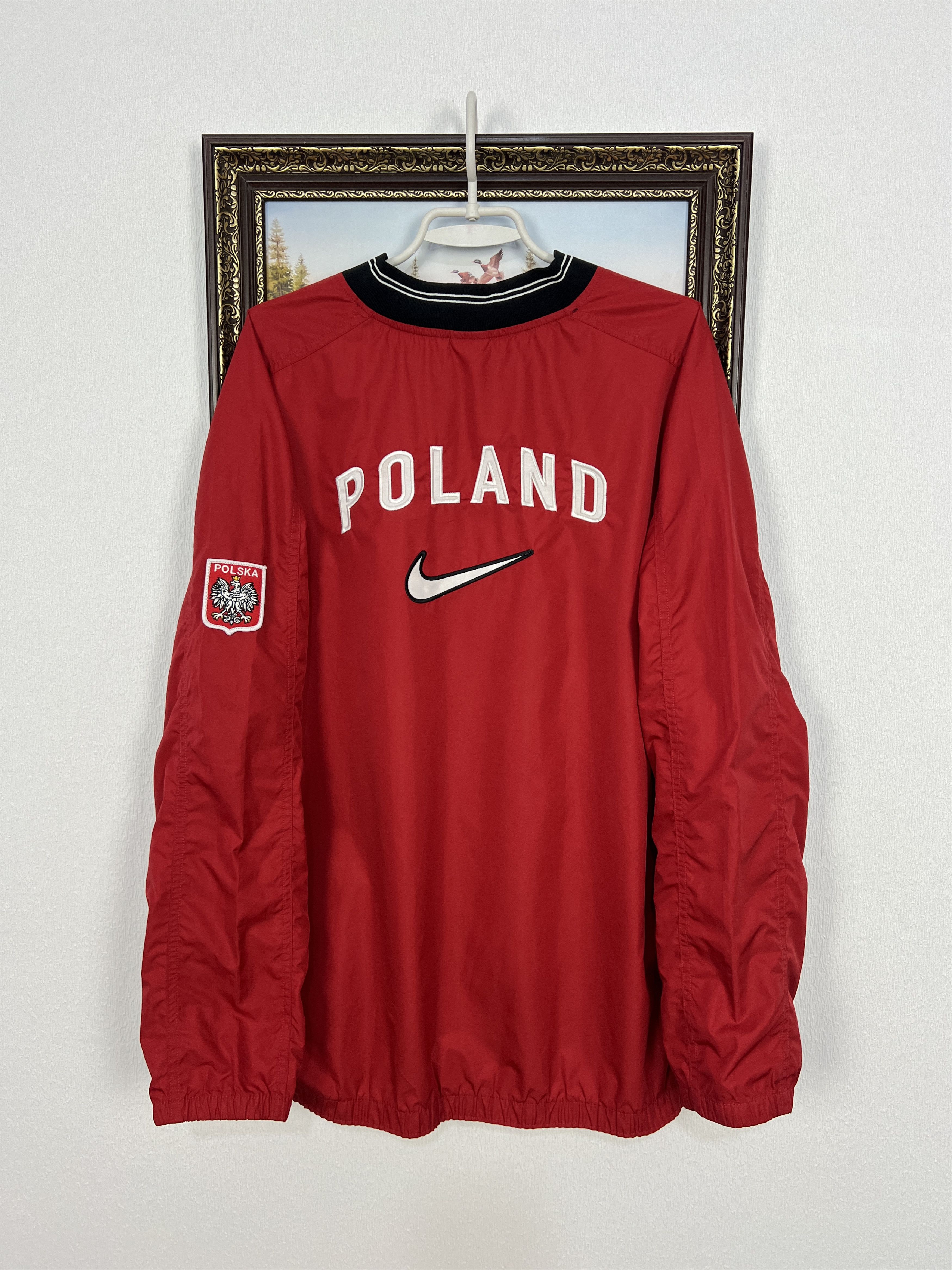 Nike Vintage 90's Nike Poland Football Jacket Soccer Red Size US L / EU 52-54 / 3 - 1 Thumbnail