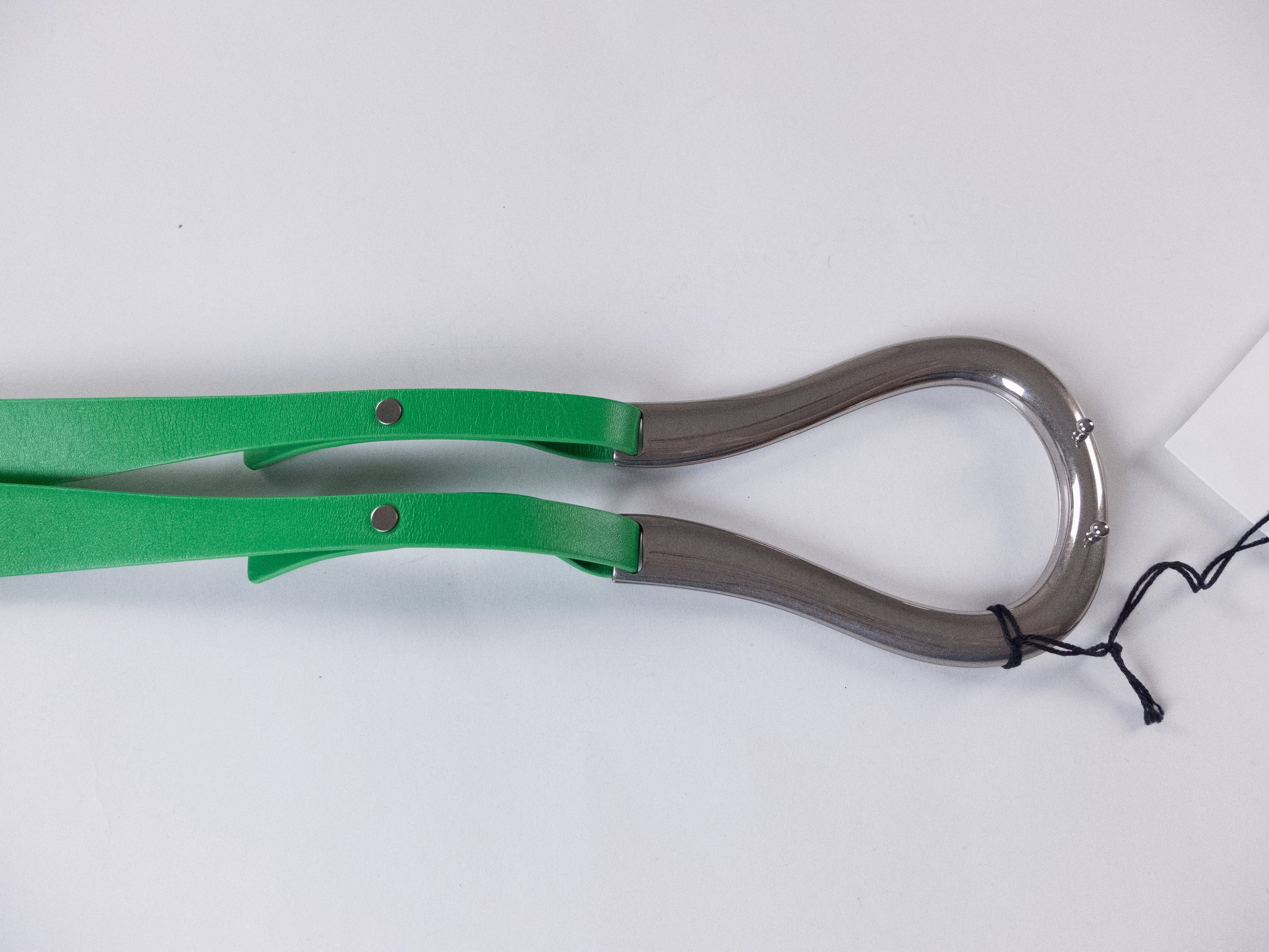 Bottega Veneta BOTTEGA VENETA parakeet green horseshoe buckle belt Medium Size ONE SIZE - 5 Thumbnail