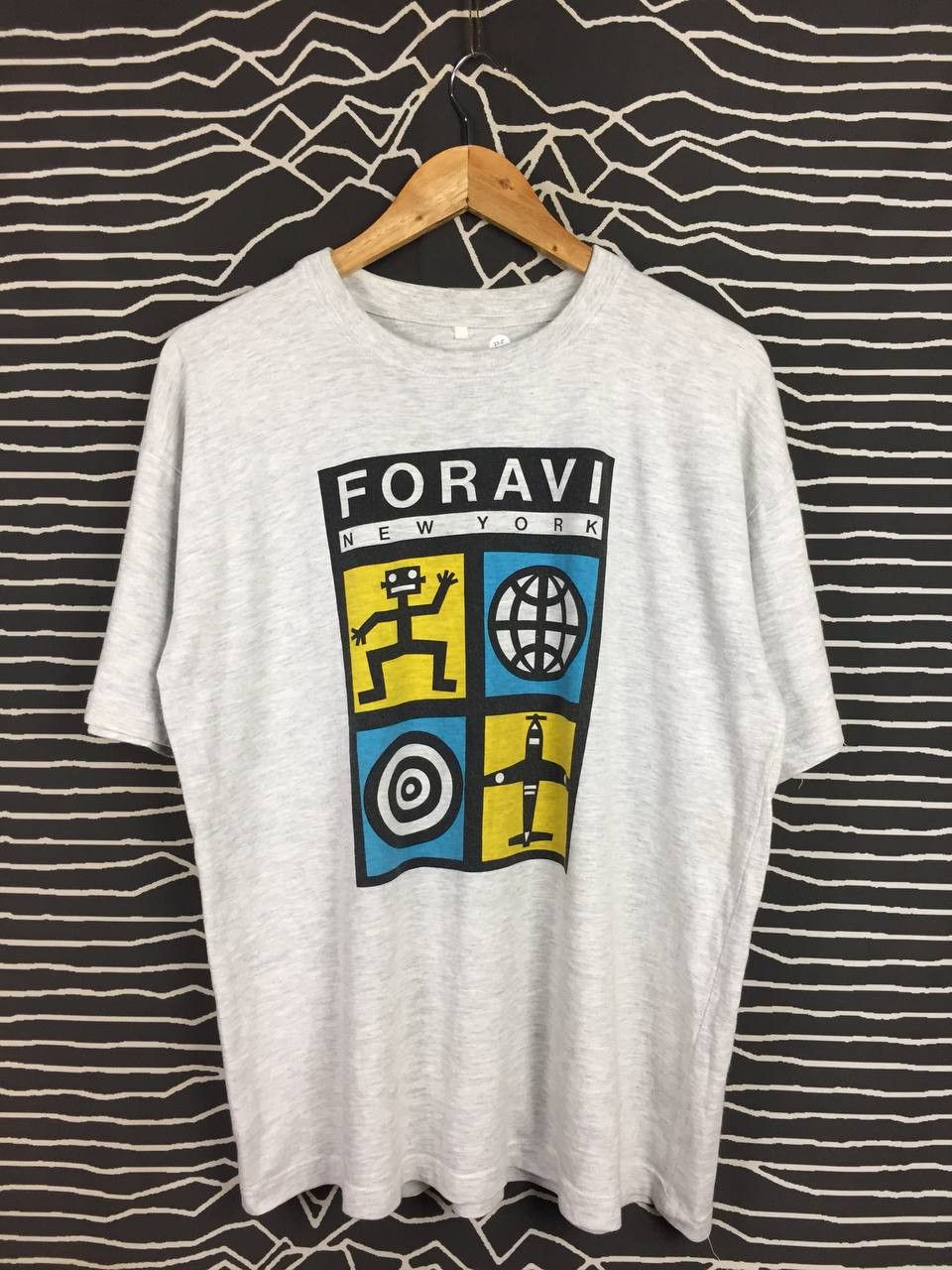 Vintage Vtg Foravi New York Pop Art Robot Graphic Tee Size US L / EU 52-54 / 3 - 1 Thumbnail