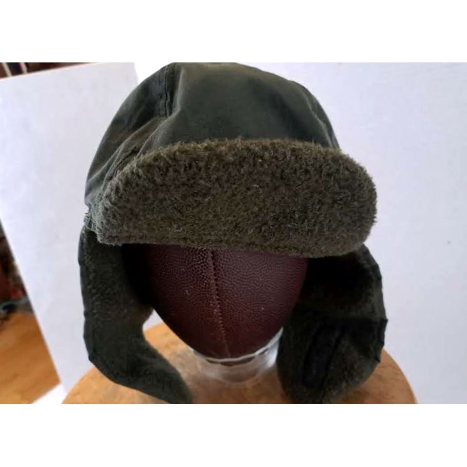 Vintage VINTAGE Broner Cap Mens Adjustable Green Insulated Military Style Skull with Chin Strap Size ONE SIZE - 4 Thumbnail