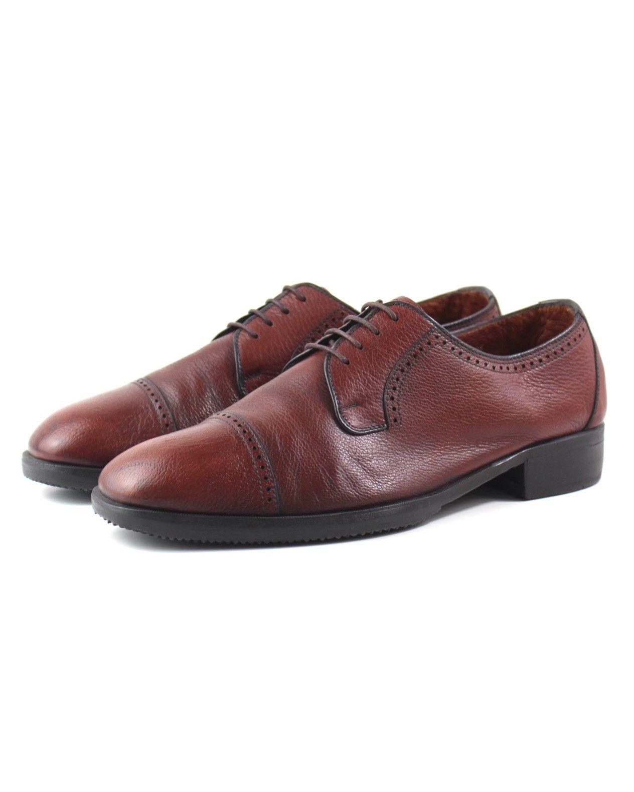 Balenciaga 2000S BALENCIAGA BURGUNDY LEATHER CAP TOE DERBY SHOES Size US 9 / EU 42 - 5 Thumbnail