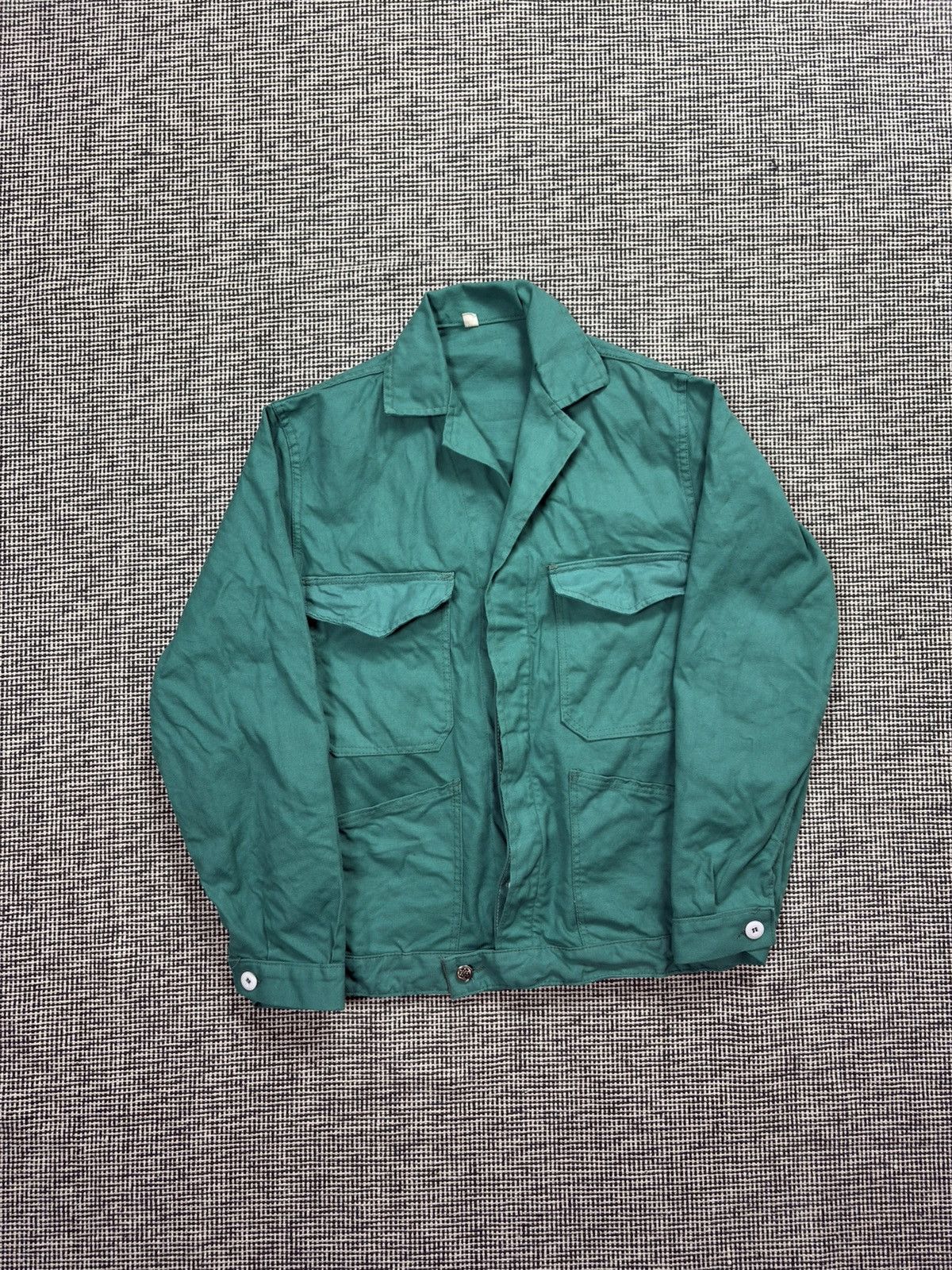 Le Laboureur 60s/70s German light green work cyclist jacket sanfor Size US S / EU 44-46 / 1 - 1 Thumbnail