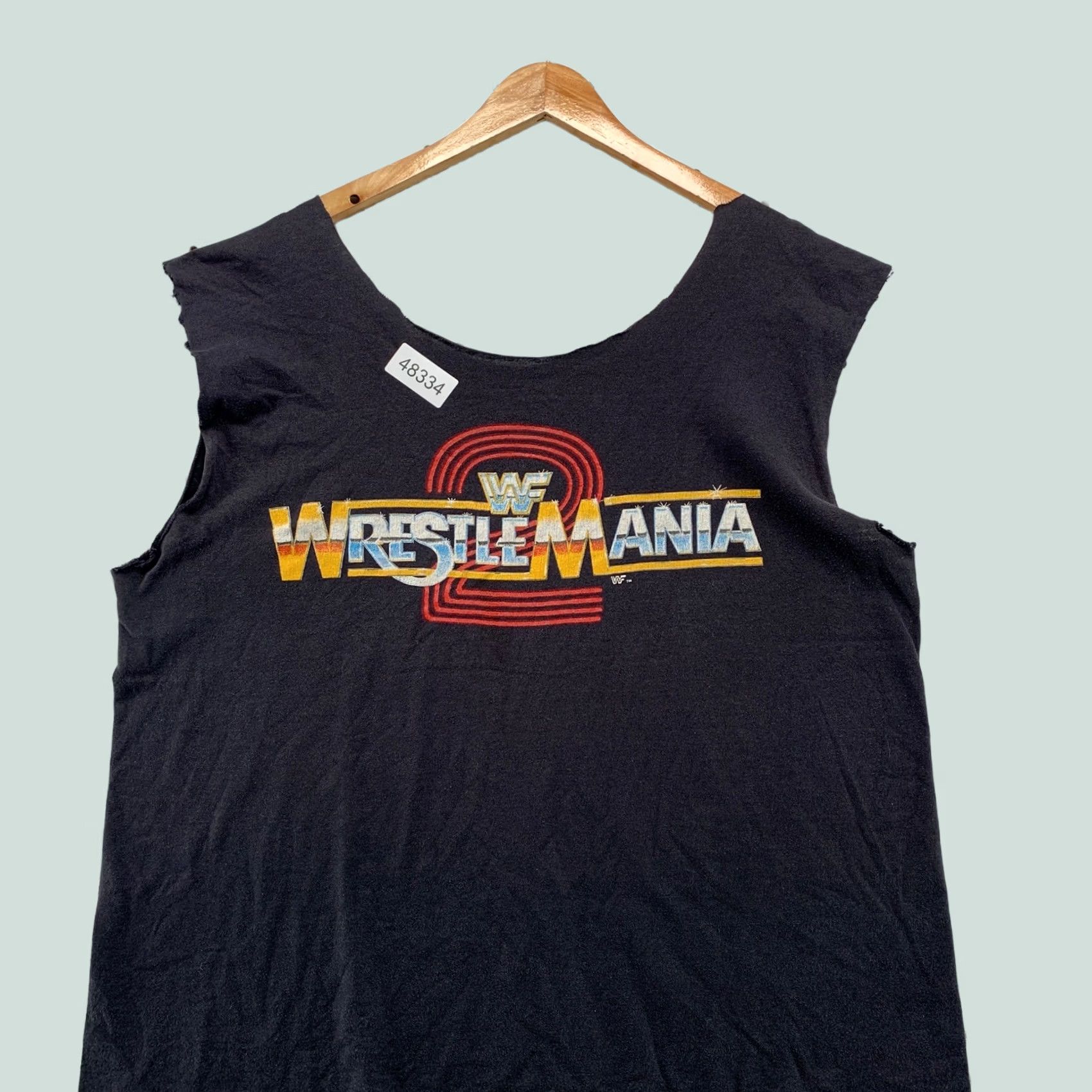Vintage VINTAGE WWF WrestleMania 2 Tank Top Mens XL Black Muscle Tee Sleeveless Graphic Tee 80s Size US XL / EU 56 / 4 - 1 Thumbnail