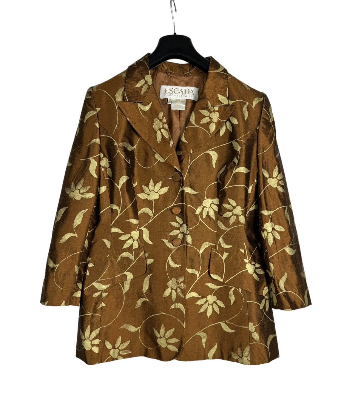 Escada × Vintage Escada Margaretha Ley Silk Blazer Floral Printed size 42 Size M / US 6-8 / IT 42-44 - 14 Thumbnail