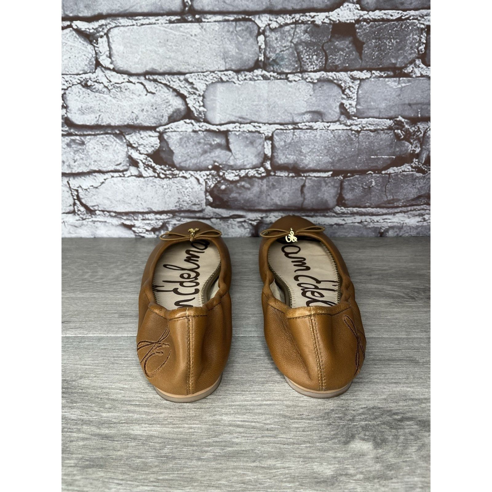 Sam Edelman Sam Edelman Felicia Brown Leather Bow Classic Ballet Flats W Size US 7.5 / IT 37.5 - 4 Thumbnail
