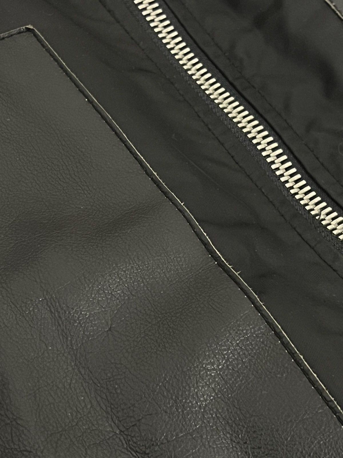 John Richmond × Vintage 90's John Richmond Denim Japan Style Nylon Leather Jacket Size US L / EU 52-54 / 3 - 6 Thumbnail