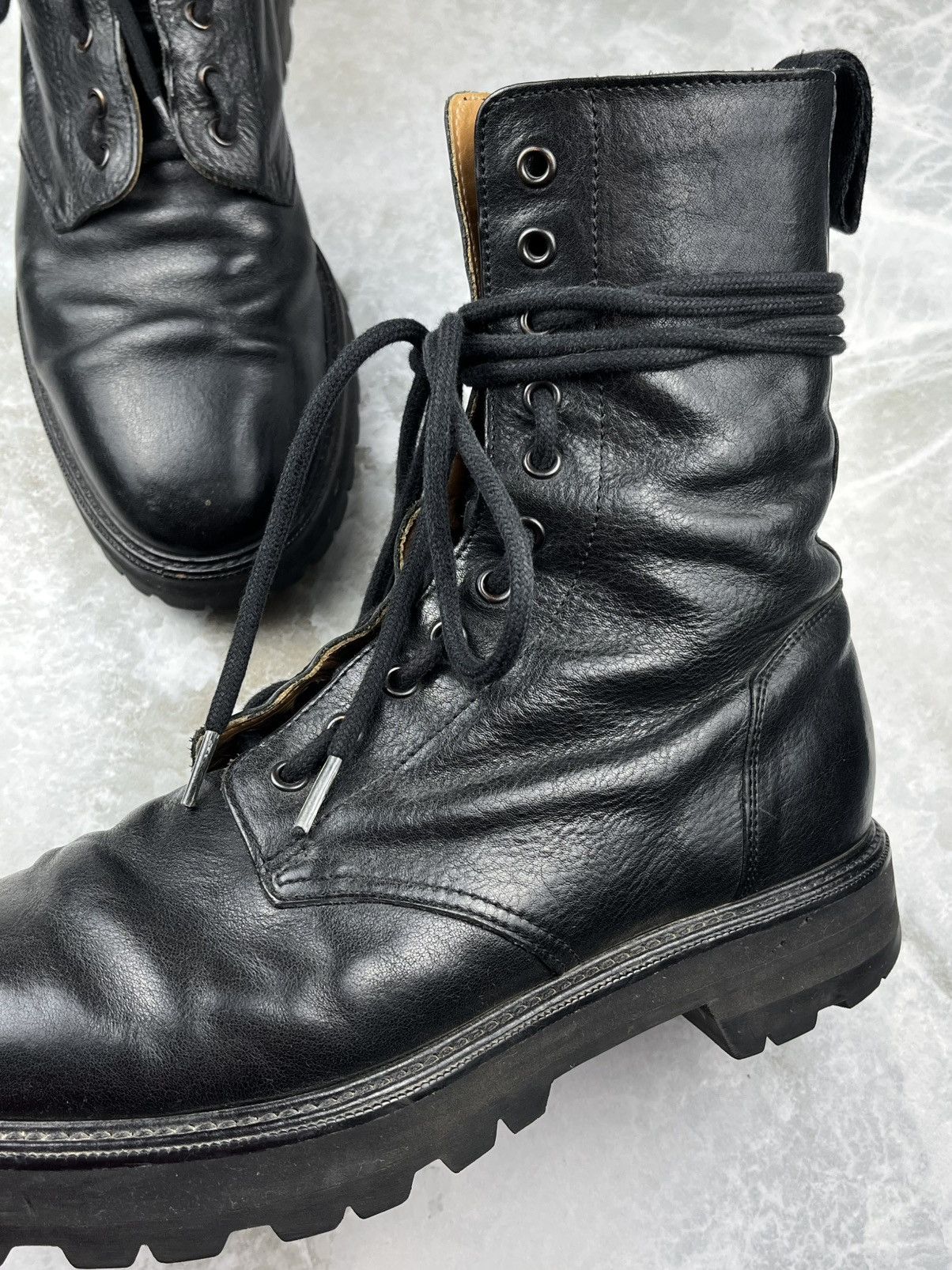 Maison Margiela SS18 Maison Margiela Lug Sole Black Leather Combat Boots Size US 9 / EU 42 - 5 Thumbnail