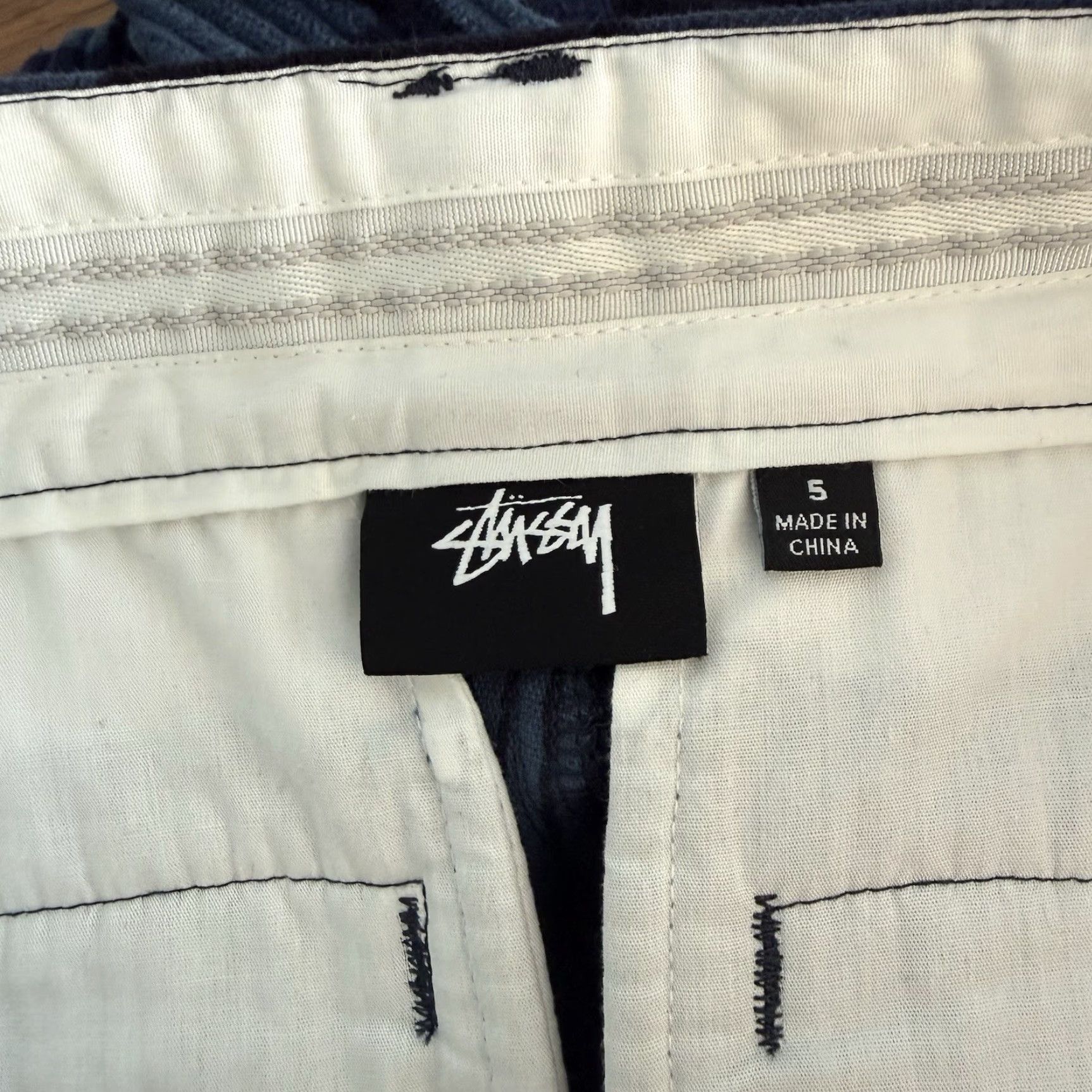Vintage VINTAGE Stussy Pants Wide-Leg Bohemian Retro Checkered Corduroy Blue Sz 5 Women's Cotton Pockets Size 27" / US 4 / IT 40 - 6 Thumbnail