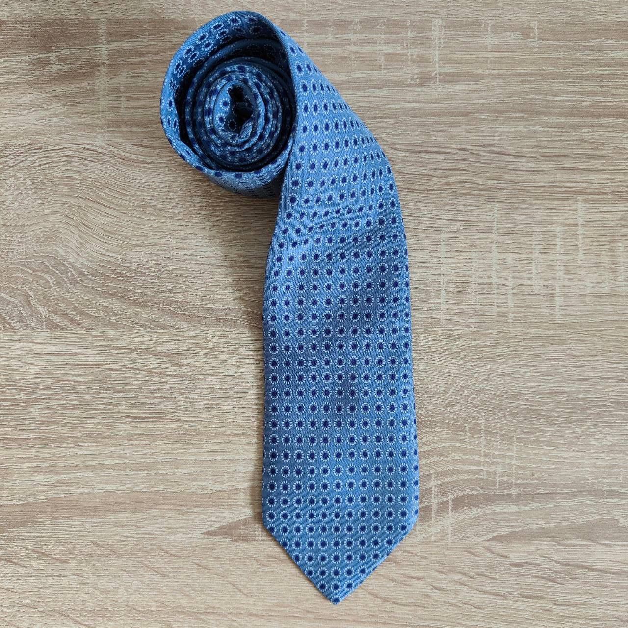 Hermes Hermes Paris Silk Tie 5357 OA Geometry Blue Size ONE SIZE - 1 Thumbnail