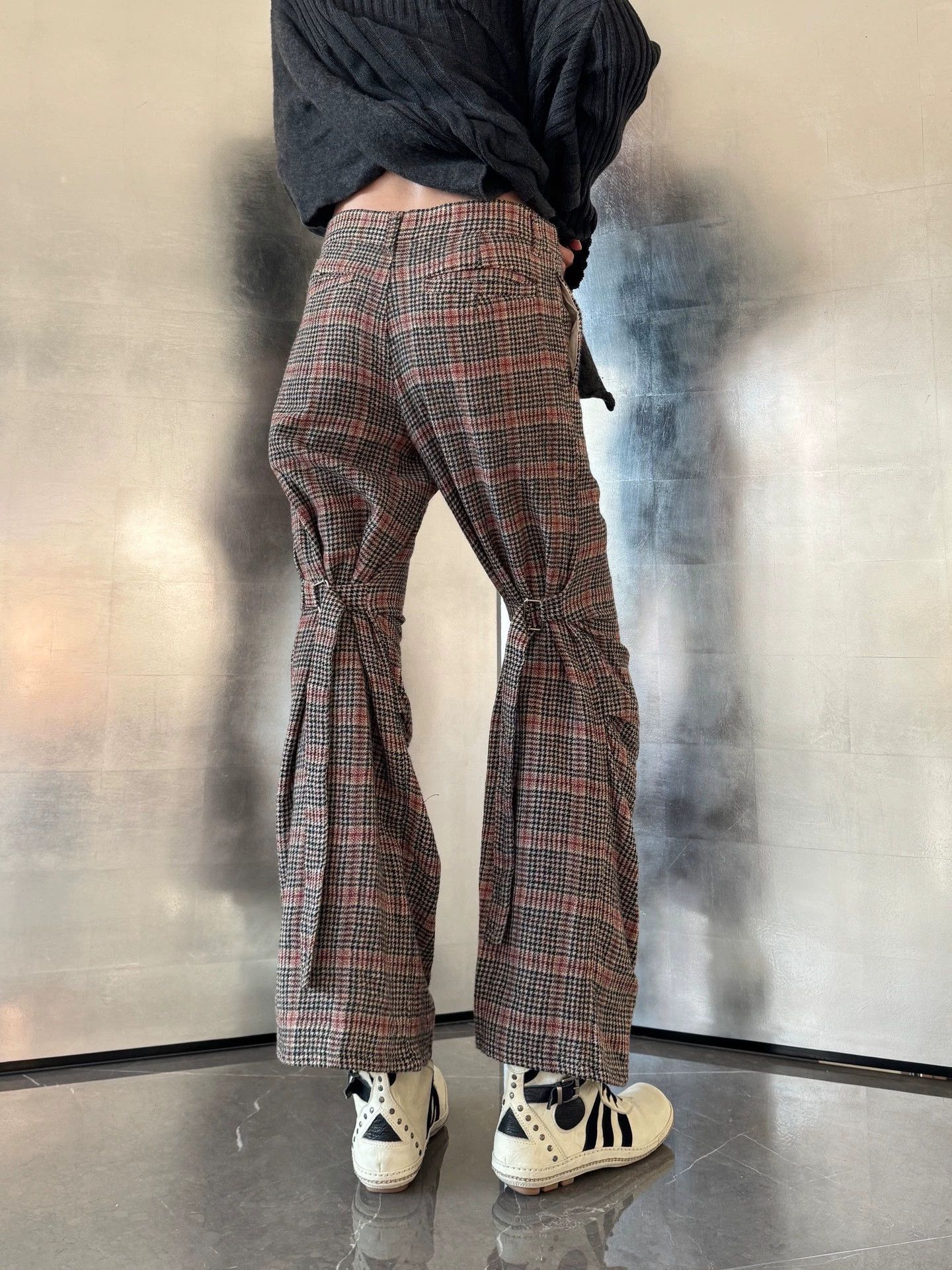 Vintage Vintage Japanese Houndstooth Wool Knee Strap Pants Size M Size 27" / US 4 / IT 40 - 2 Thumbnail