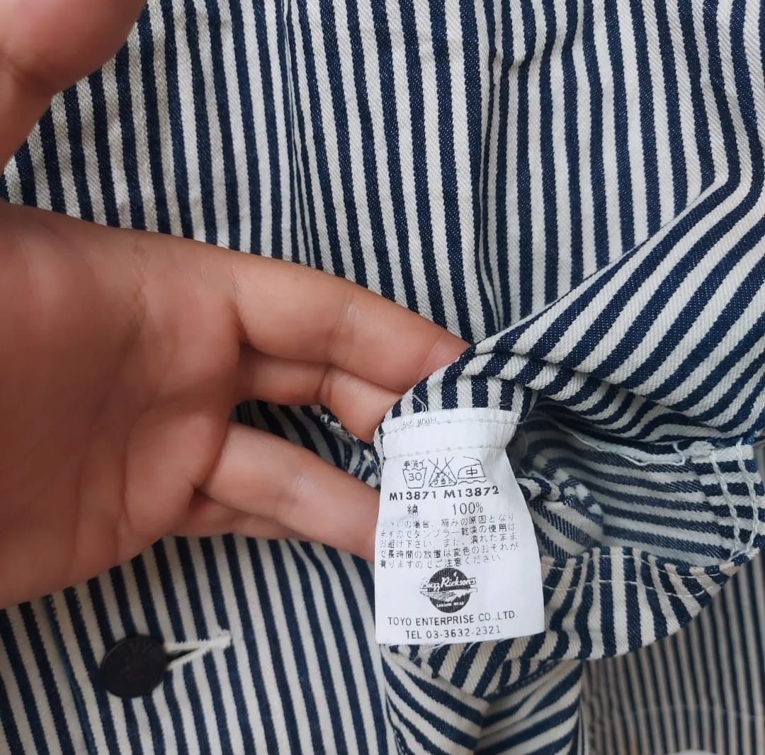 Buzz Rickson's × Toyo Enterprises BUZZ RICKSON'S US Navy Shawl Colar Hickory Work Jacket Size US L / EU 52-54 / 3 - 15 Thumbnail