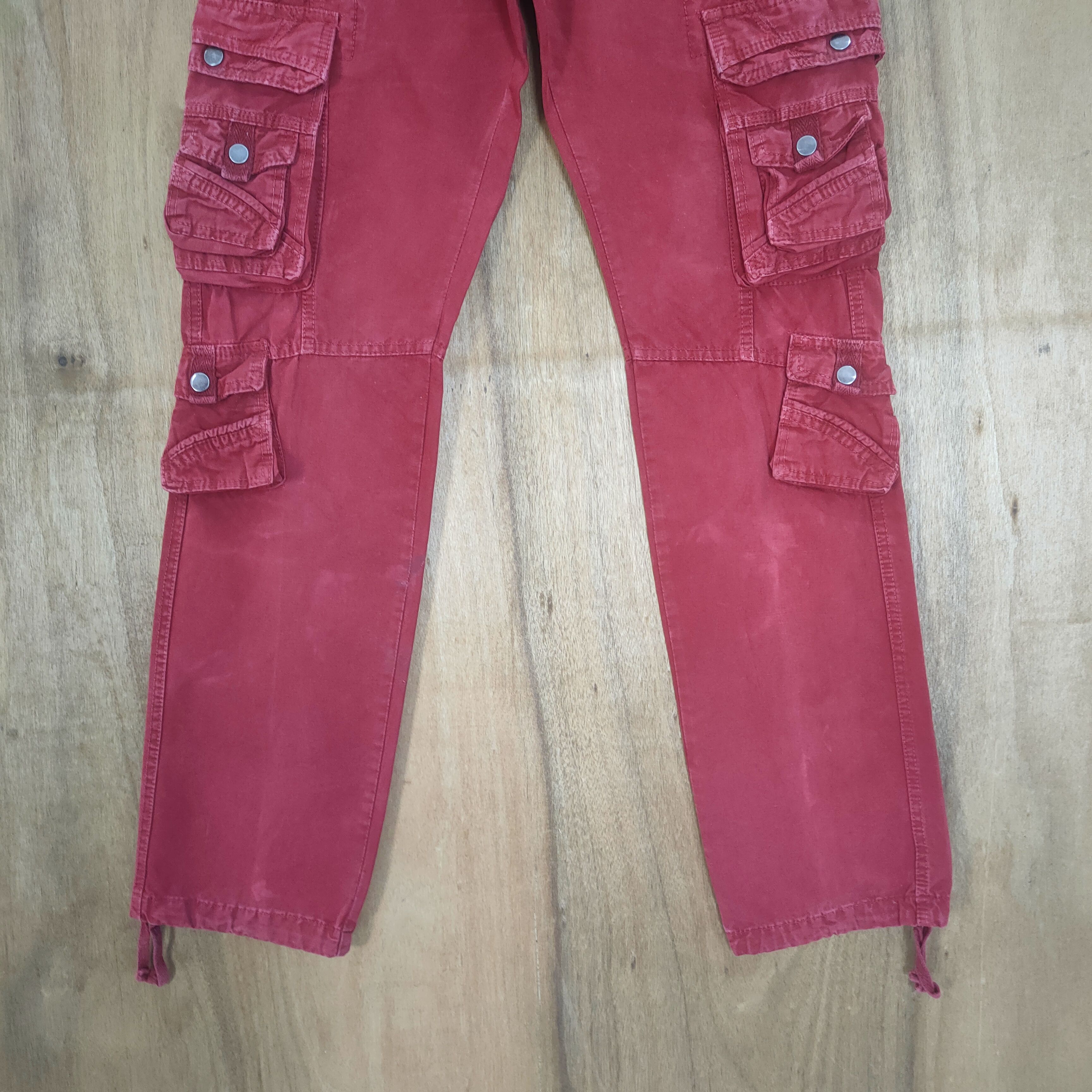 Japanese Brand VINTAGE JAPANESE 10 POCKET RED CARGO PANTS Size US 30 / EU 46 - 3 Thumbnail