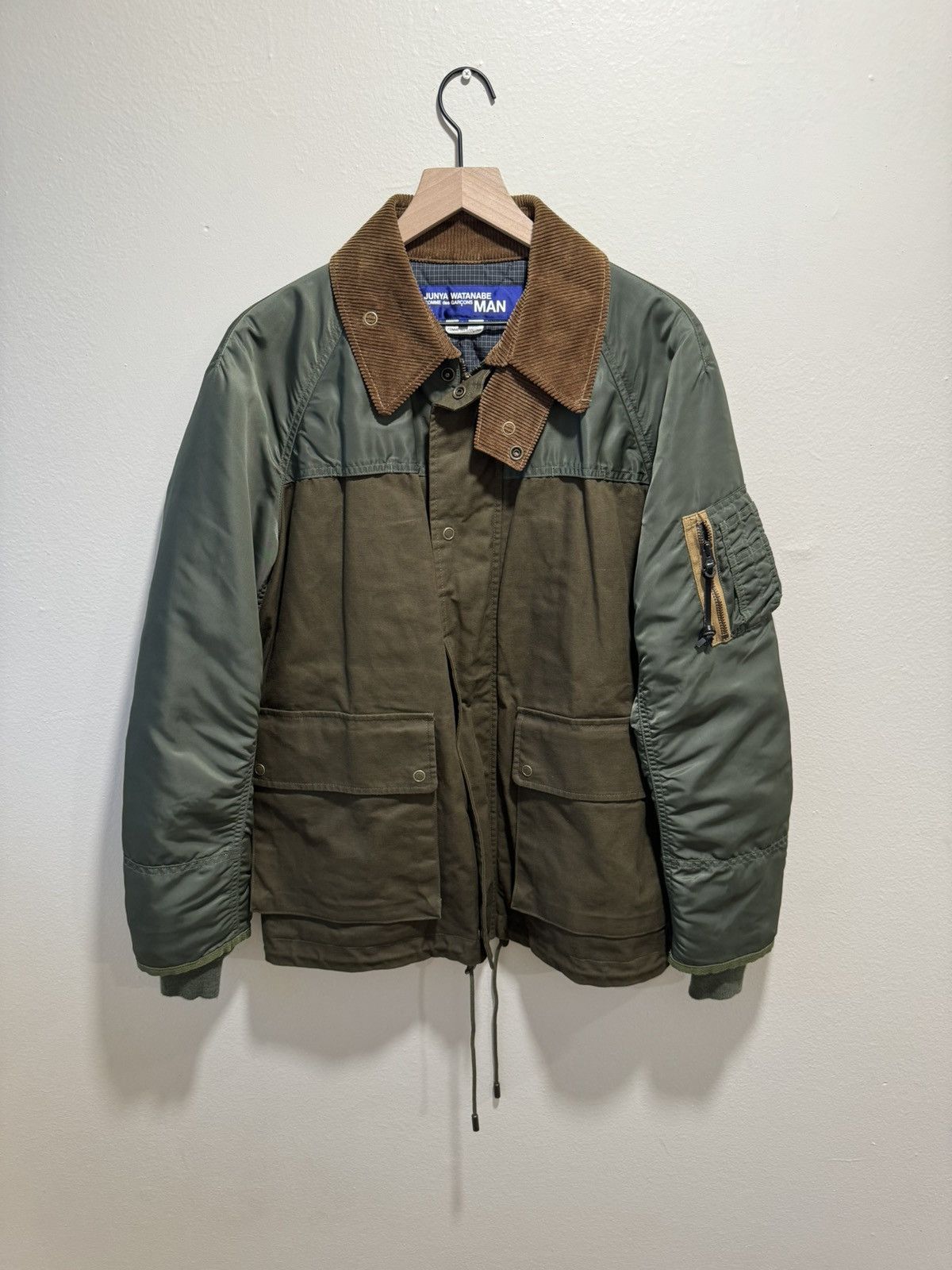 image of Comme Des Garcons x Junya Watanabe Fw19 Hybrid Bomber Jacket Green, Men's (Size Large)
