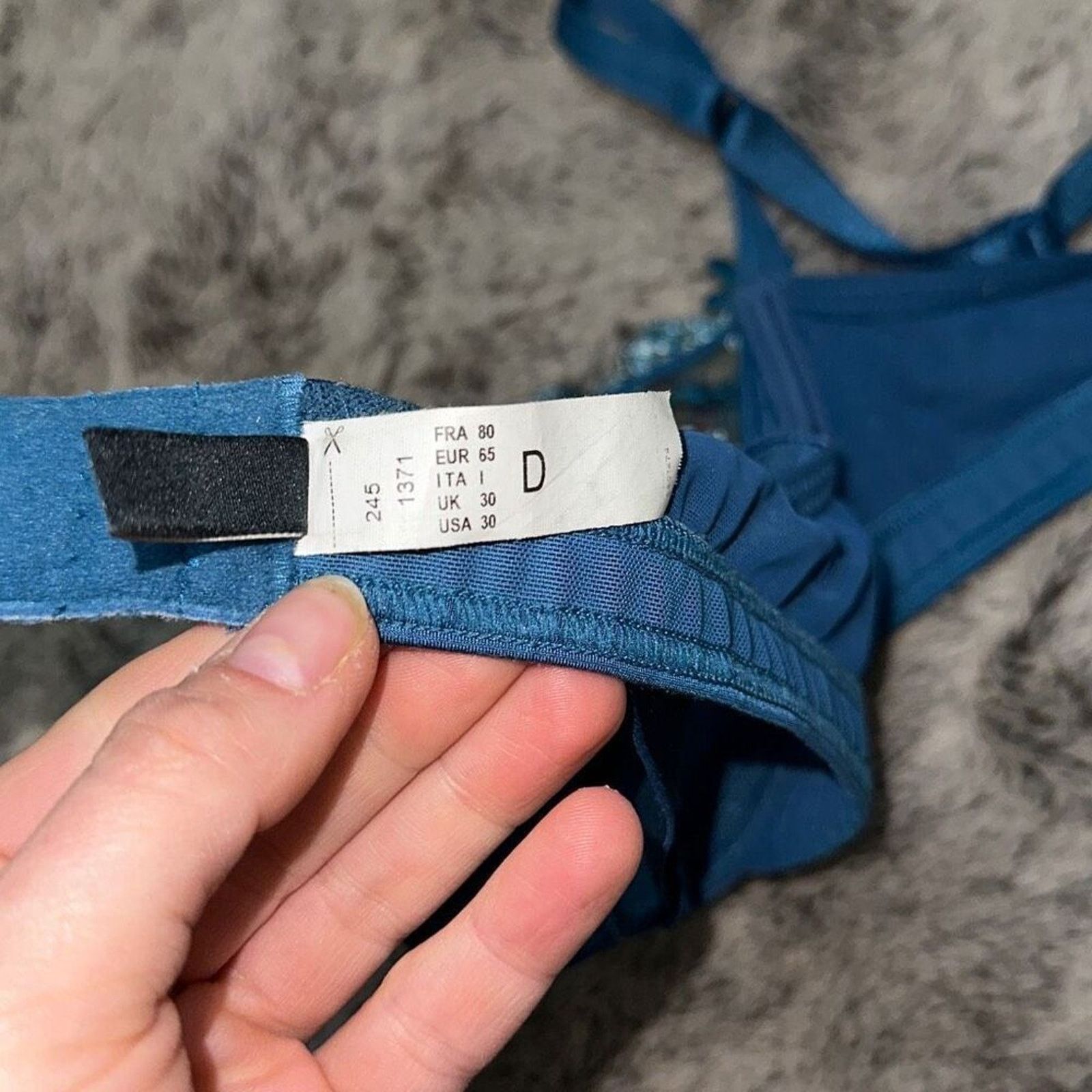 Other Chantelle Floral Embroidered Blue Underwire Bra | Sz 30D Size ONE SIZE - 9 Thumbnail